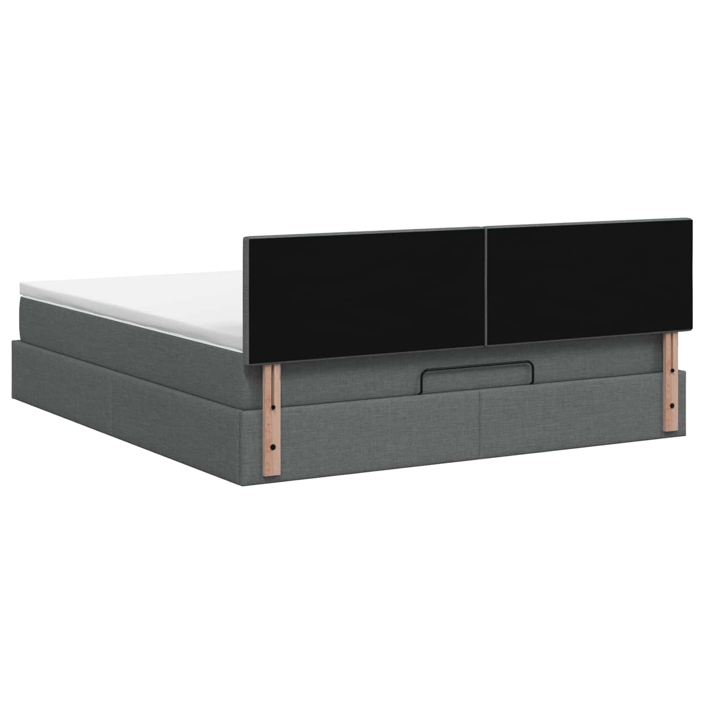 vidaXL Κρεβάτι Ottoman με στρώμα Σκούρο Γκρι 140 x 200 cm Ύφασμα