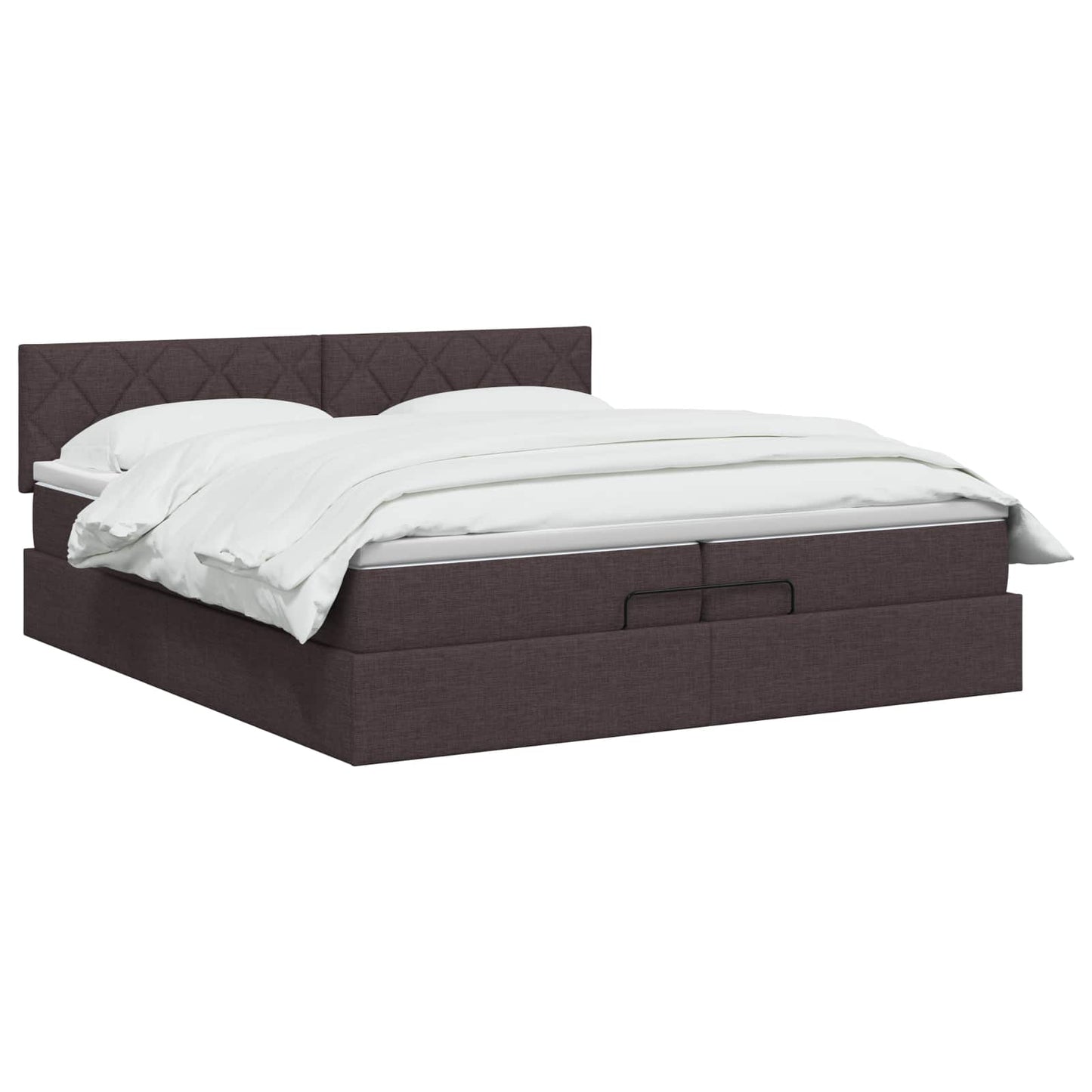 vidaXL Κρεβάτι Ottoman με στρώμα Σκούρο Καφέ 200 x 200 cm Ύφασμα