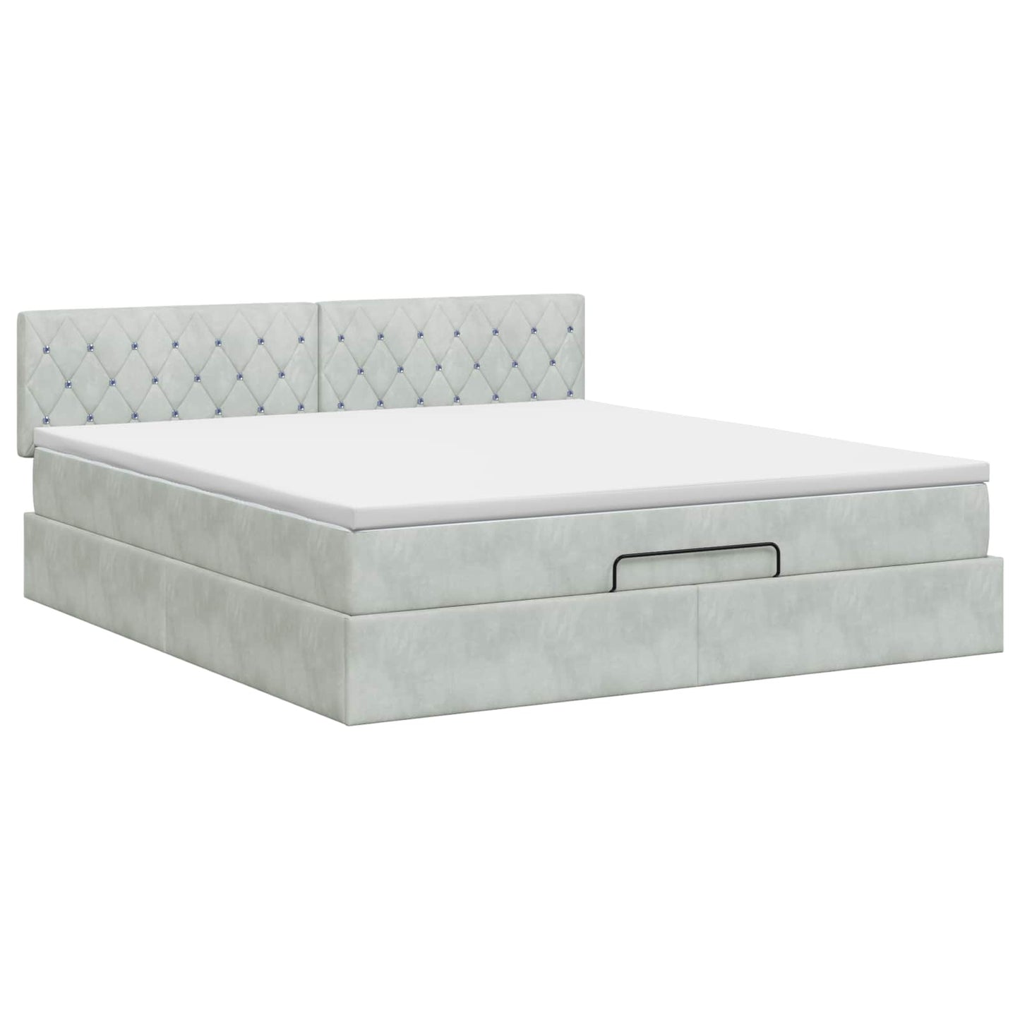 vidaXL Κρεβάτι Ottoman με στρώμα Ανοιχτό γκρι 140 x 200 cm Βελούδο