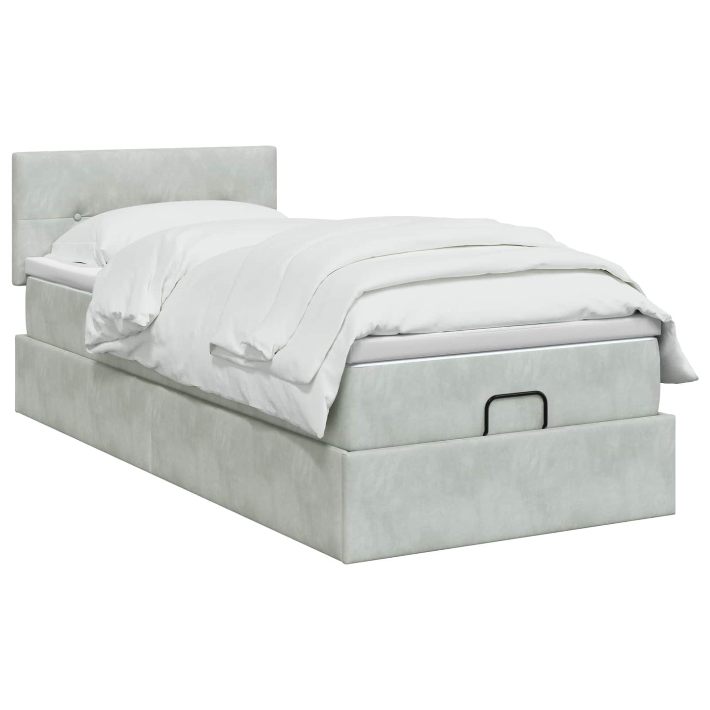 vidaXL Κρεβάτι Ottoman με στρώμα Ανοιχτό γκρι 80 x 200 cm Βελούδο