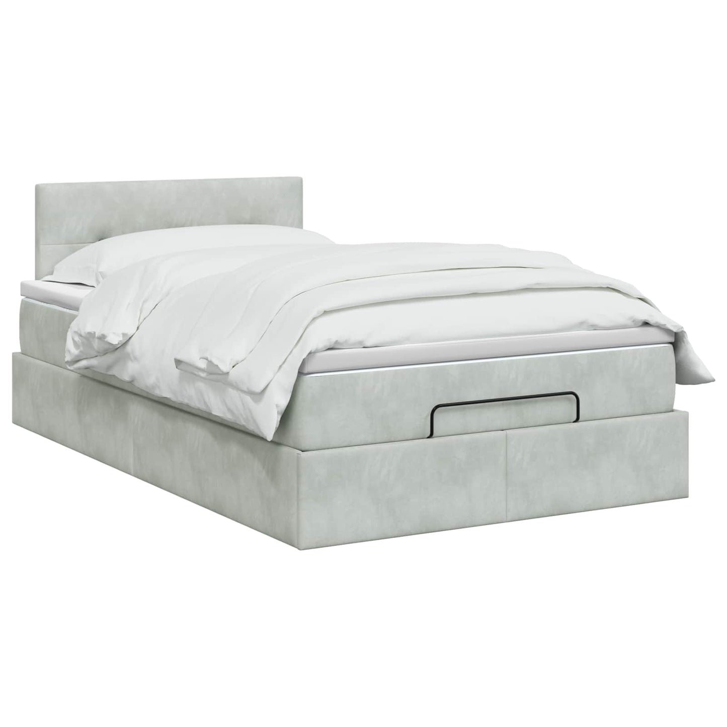 vidaXL Κρεβάτι Ottoman με στρώμα Ανοιχτό γκρι 120 x 200 cm Βελούδο