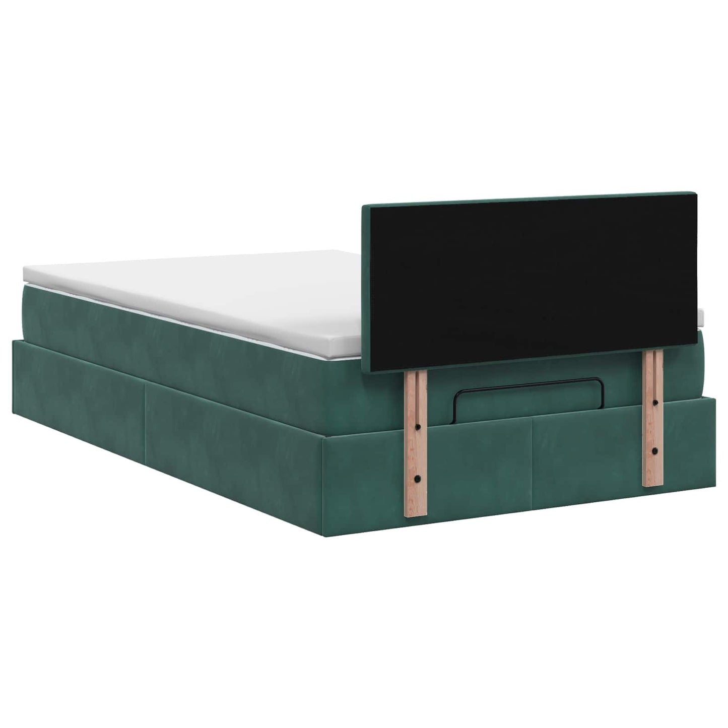 vidaXL Κρεβάτι Ottoman με στρώμα Σκούρο Πράσινο 120 x 200 cm Βελούδο