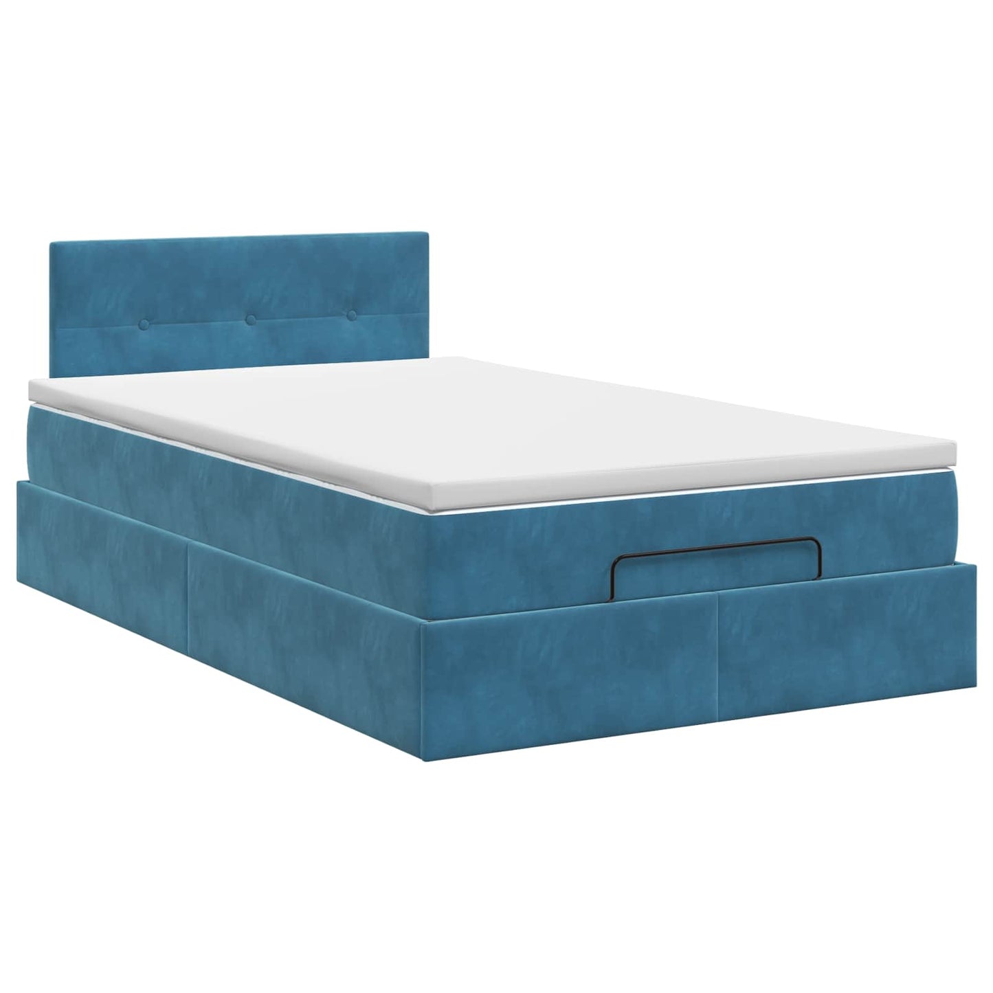 vidaXL Κρεβάτι Ottoman με στρώμα Σκούρο Μπλε 120 x 200 cm Βελούδο