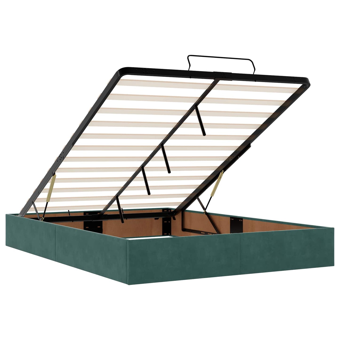 vidaXL Κρεβάτι Ottoman με στρώμα Σκούρο Πράσινο 160 x 200 cm Βελούδο