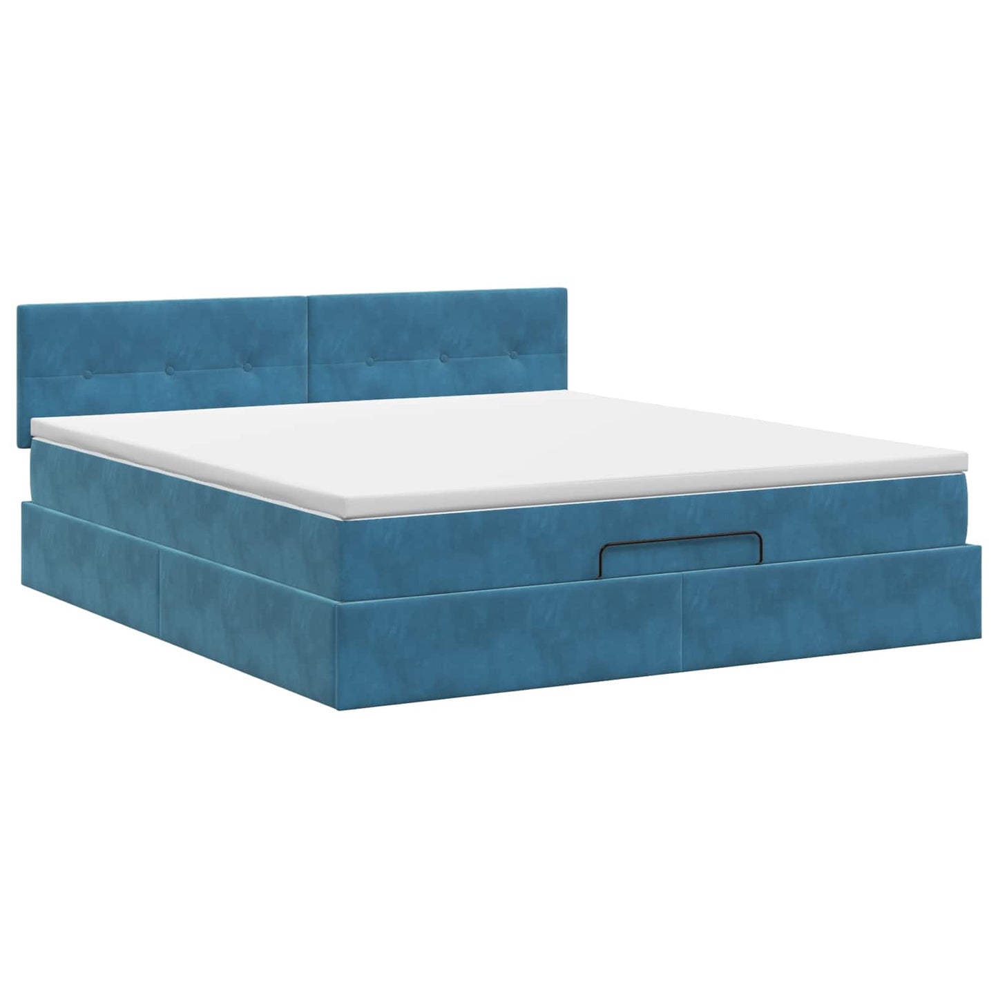 vidaXL Κρεβάτι Ottoman με στρώμα Σκούρο Μπλε 180 x 200 cm Βελούδο