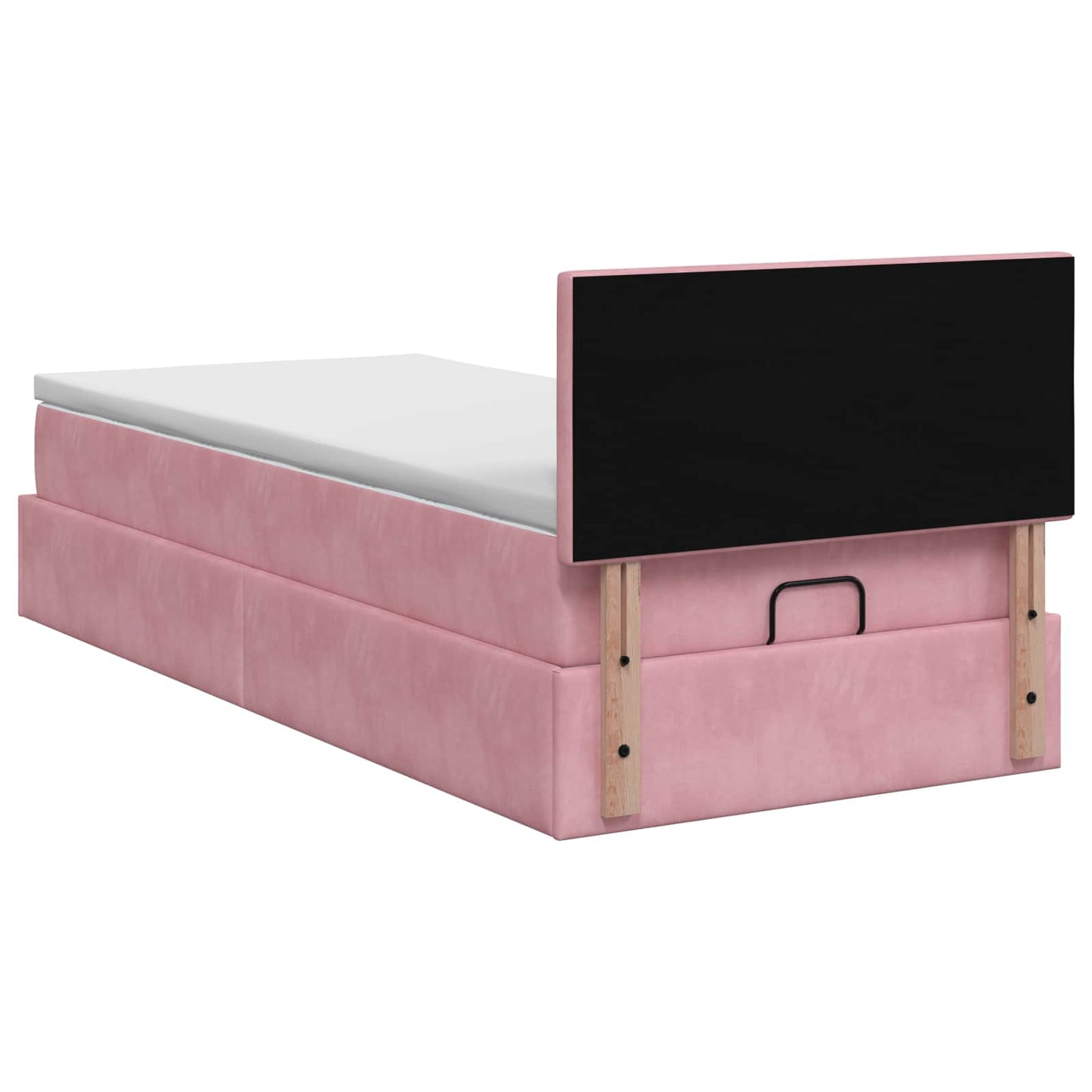 vidaXL Κρεβάτι Ottoman με στρώμα με κεφαλάρι Ροζ 90 x 200 cm Βελούδο