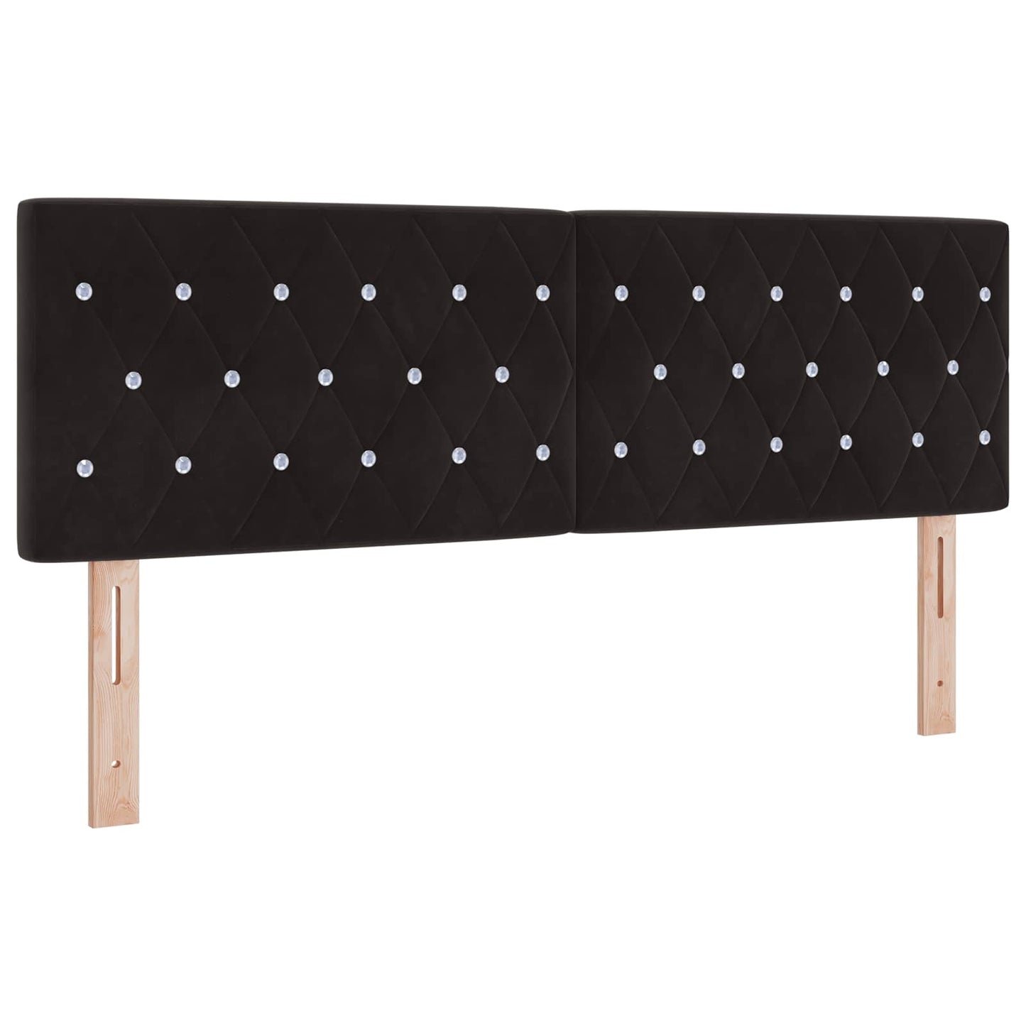 vidaXL Κρεβάτι Ottoman με στρώμα με κεφαλάρι 2 pcs Μαύρο Βελούδο