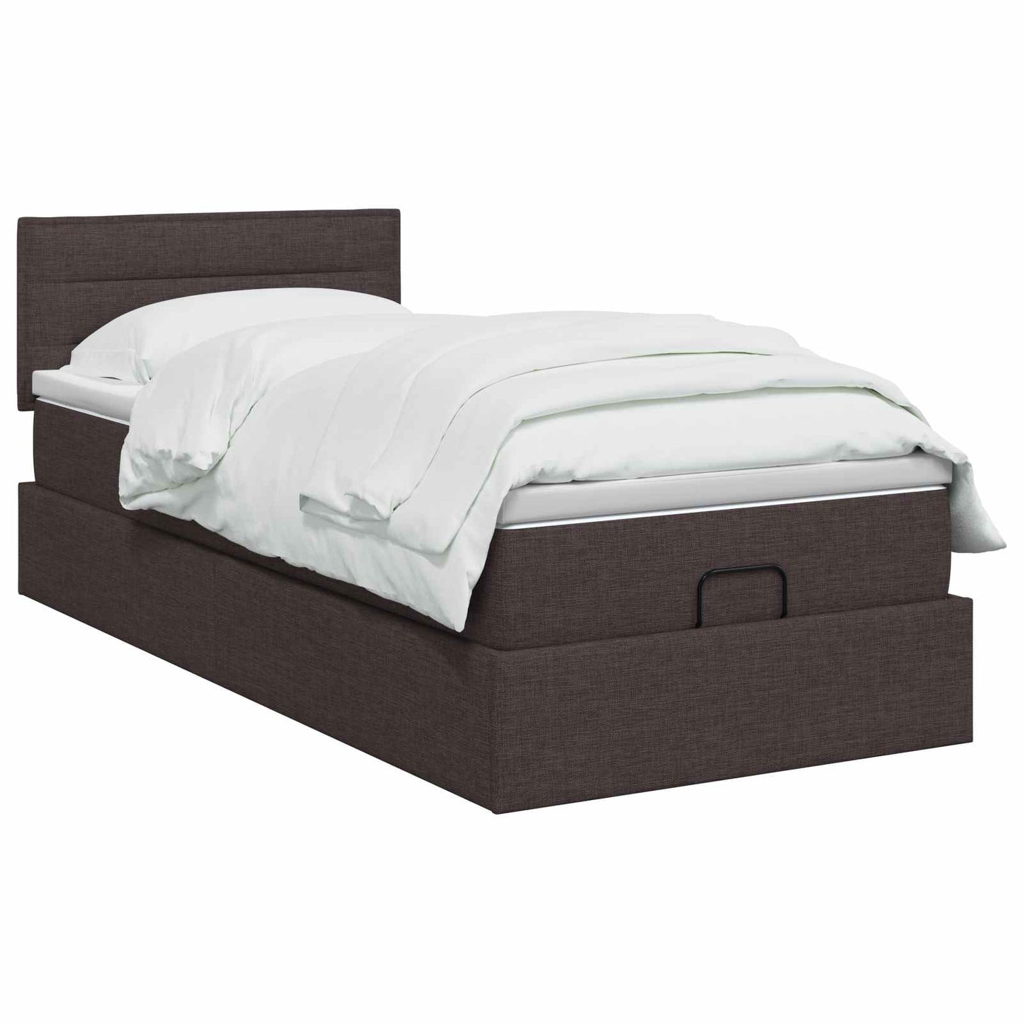 vidaXL Κρεβάτι Ottoman με Στρώμα και LED Σκούρο Καφέ 80 x 200 cm