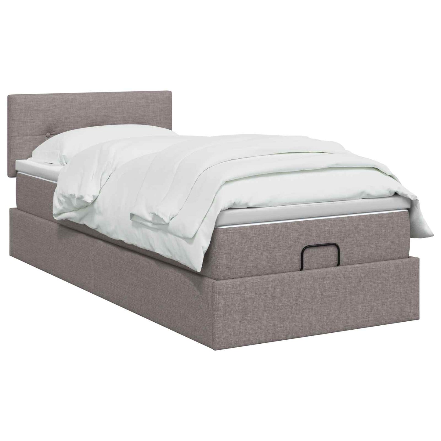 vidaXL Κρεβάτι Ottoman με Στρώμα και LED Taupe 80 x 200 cm Ύφασμα