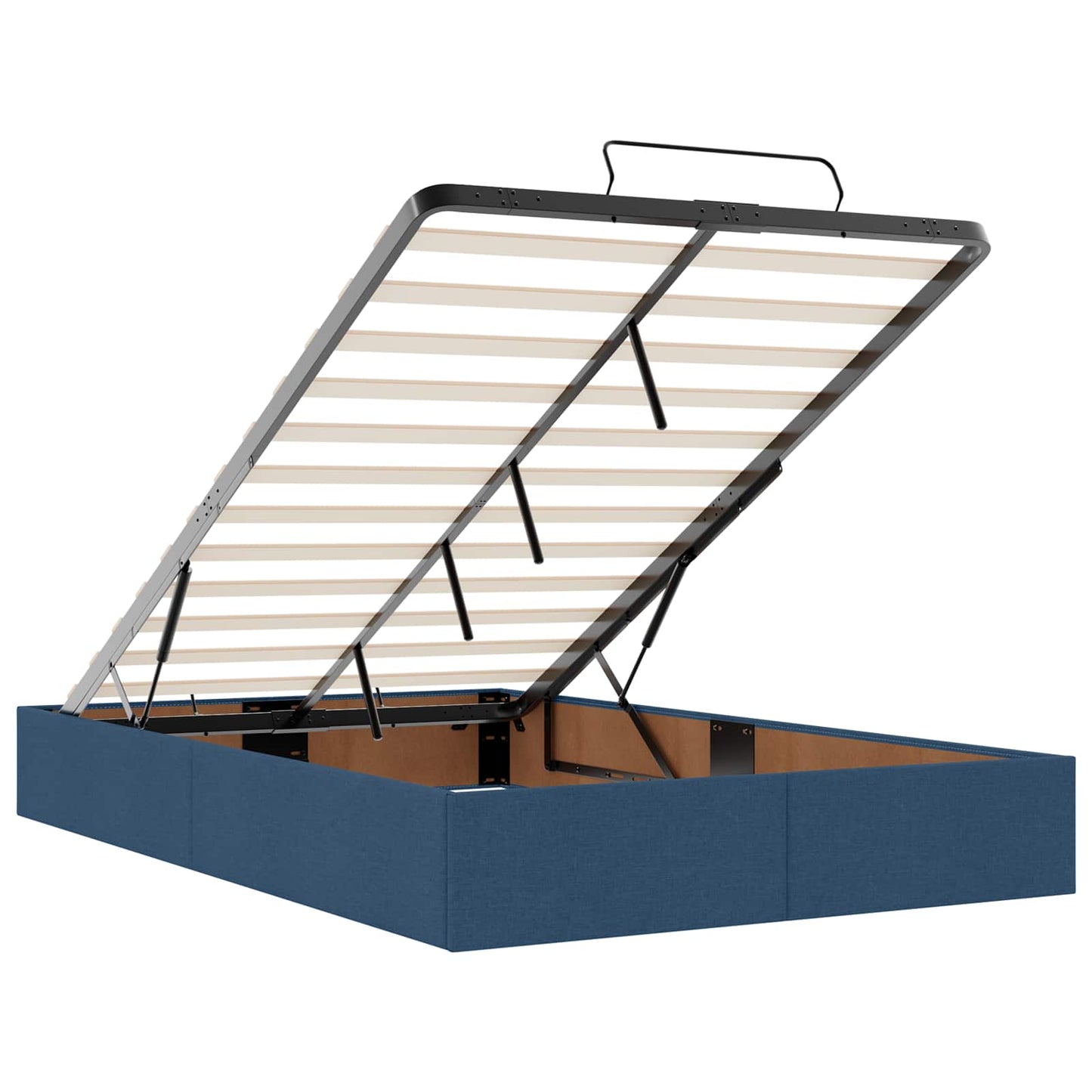vidaXL Κρεβάτι Ottoman με Στρώμα και LED Μπλε 120 x 200 cm Ύφασμα