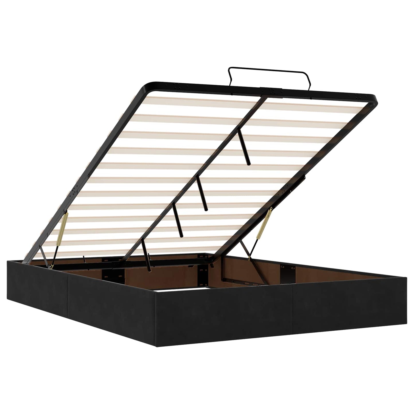 vidaXL Κρεβάτι Ottoman με Στρώμα και LED Μαύρο 160 x 200 cm Βελούδο