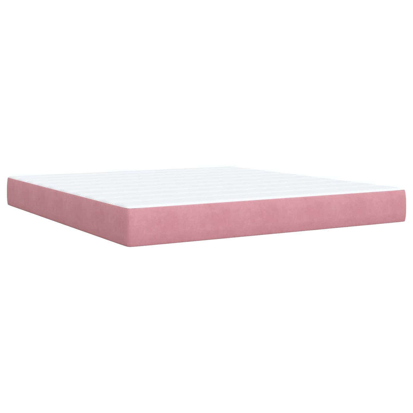 vidaXL Κρεβάτι Ottoman με Στρώμα και LED Ροζ 180 x 200 cm Βελούδο