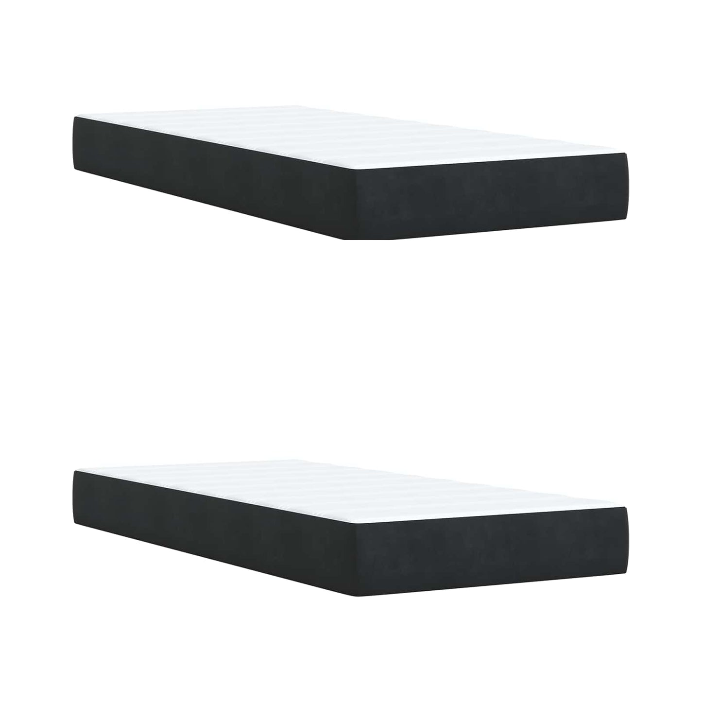 vidaXL Κρεβάτι Ottoman με Στρώμα και LED Μαύρο 200 x 200 cm Βελούδο