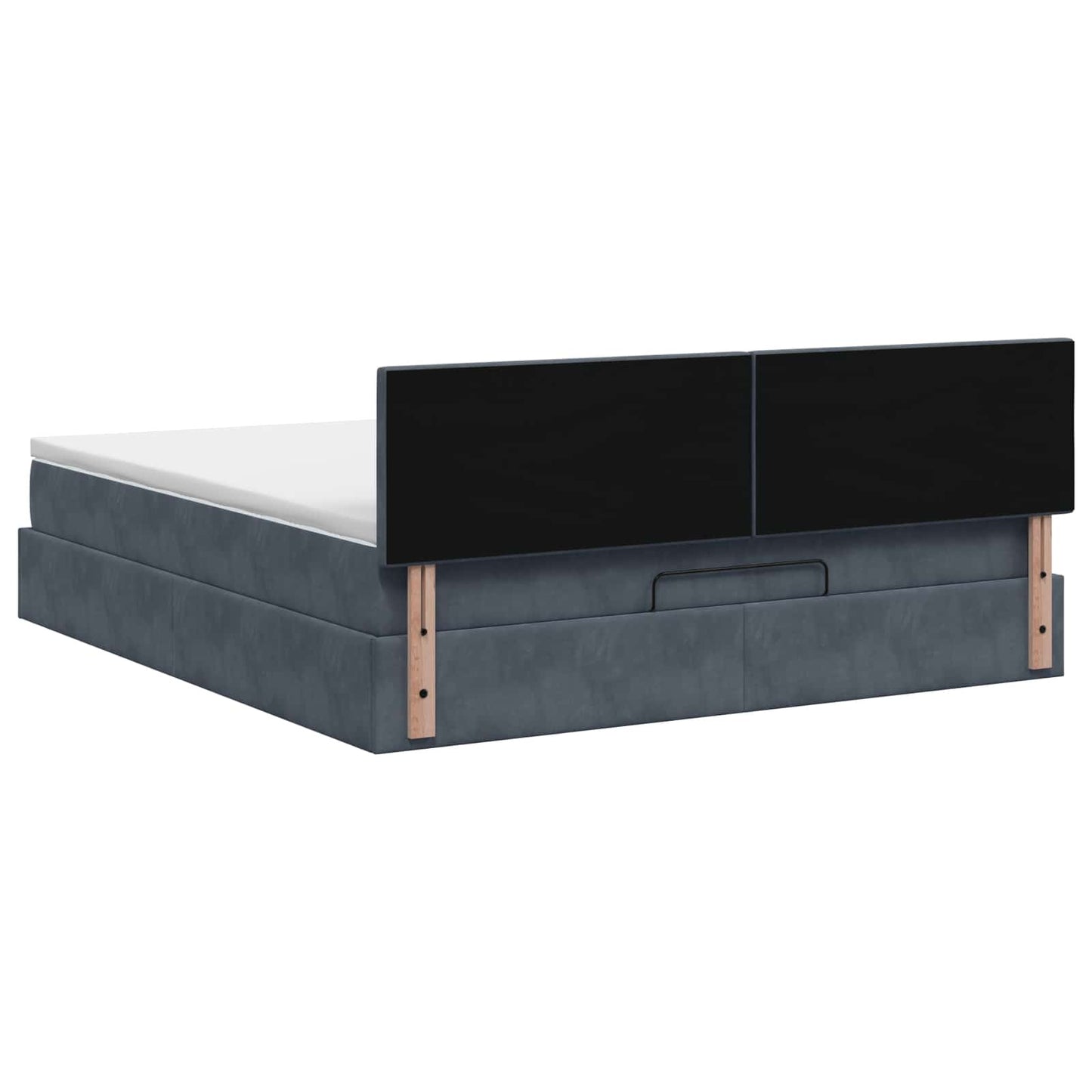 vidaXL Κρεβάτι Ottoman με Στρώμα και LED Σκούρο Γκρι 140 x 190 cm