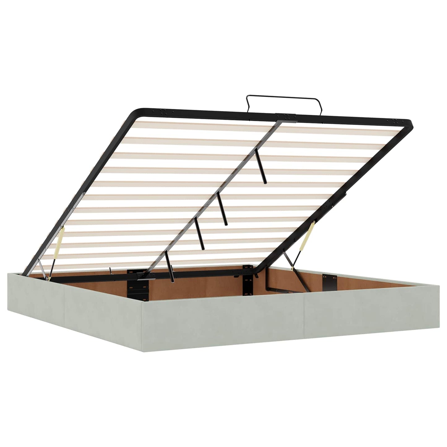 vidaXL Κρεβάτι Ottoman με Στρώμα και LED Ανοιχτό γκρι 200 x 200 cm