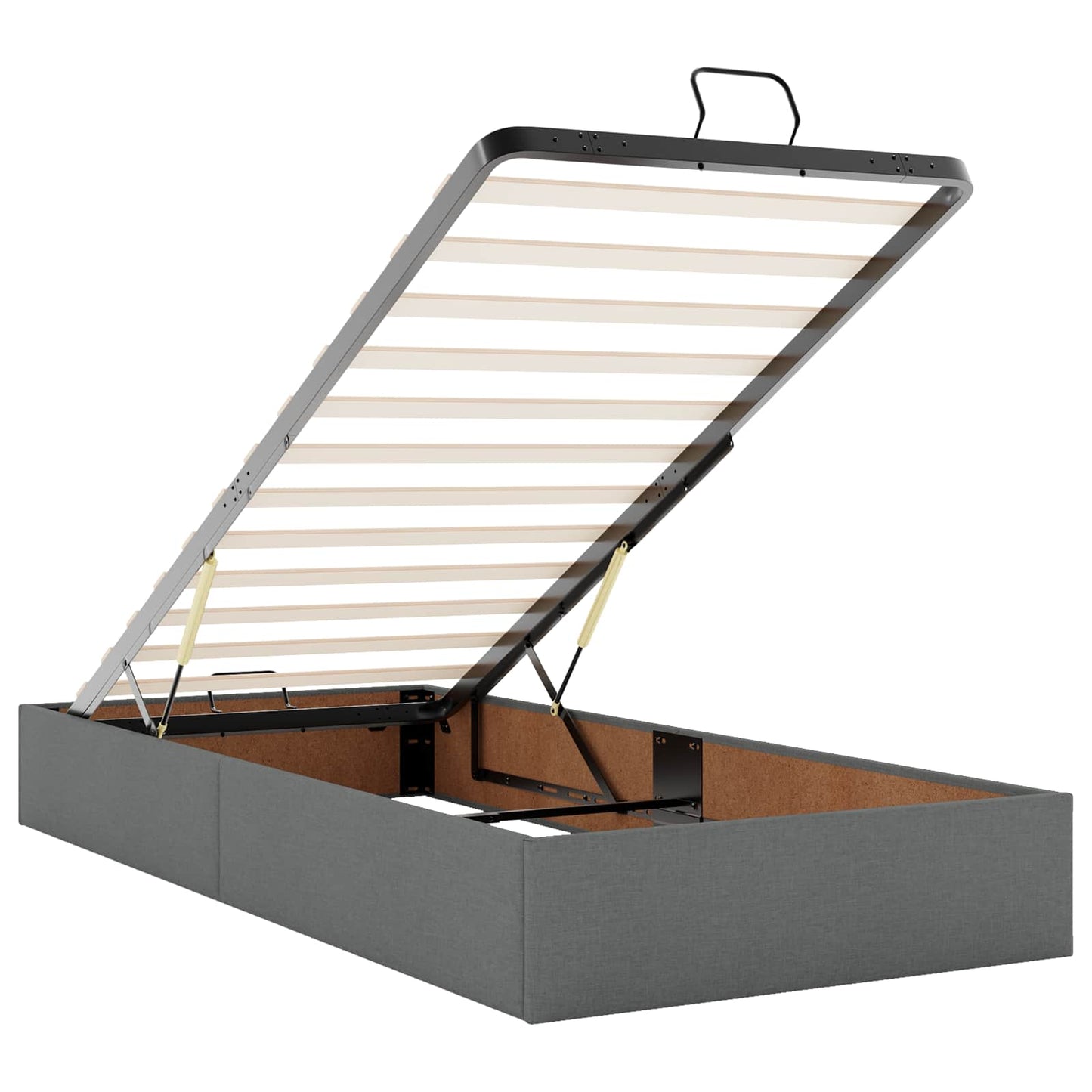 vidaXL Κρεβάτι Ottoman με Στρώμα και LED Σκούρο Γκρι 200 x 200 cm