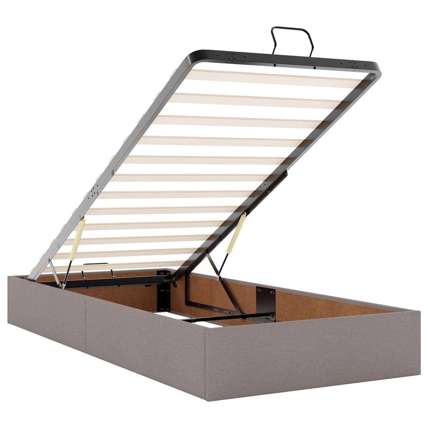 vidaXL Κρεβάτι Ottoman με Στρώμα και LED Taupe 200 x 200 cm Ύφασμα