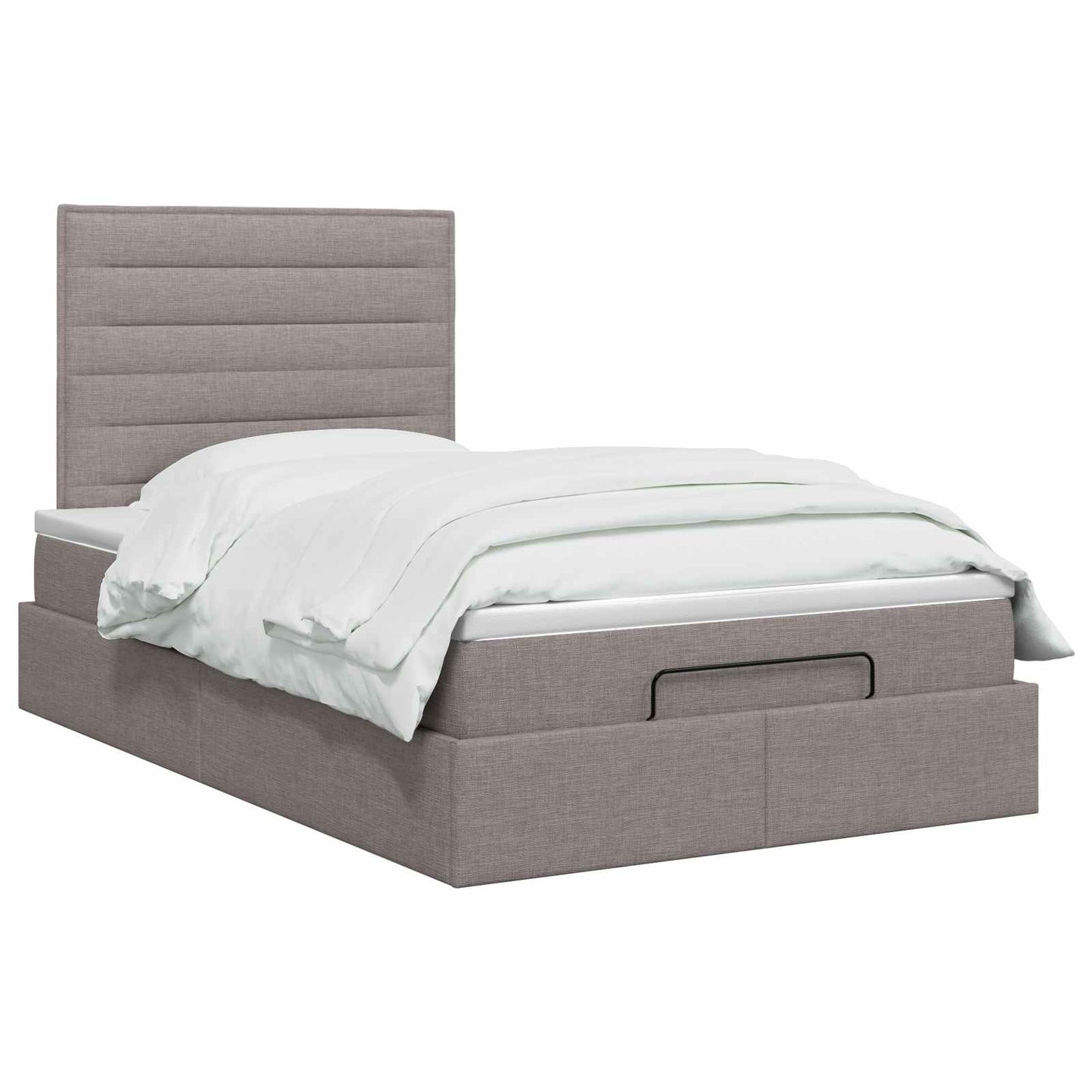 vidaXL Κρεβάτι Ottoman με στρώμα με κεφαλάρι Taupe 120 x 190 cm Ύφασμα