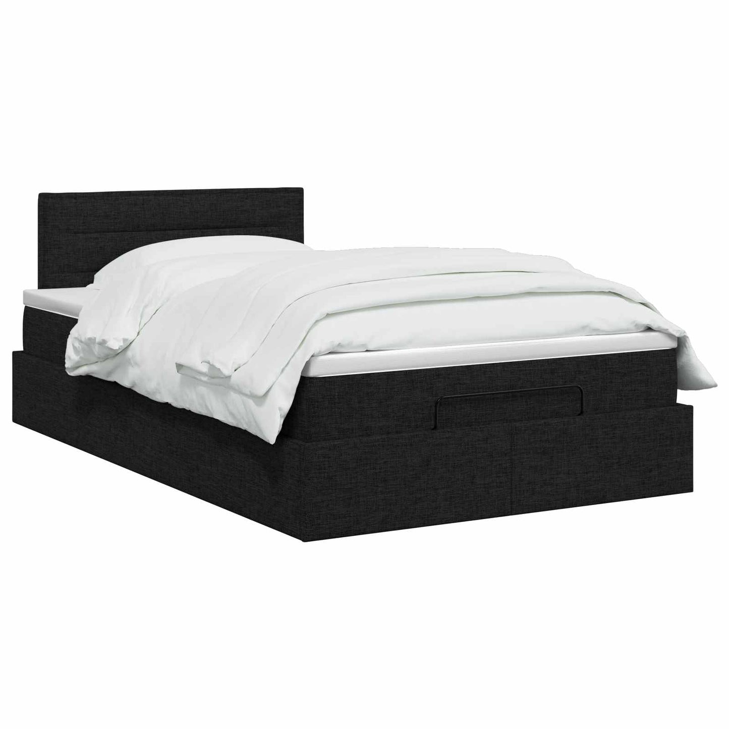vidaXL Κρεβάτι Ottoman με στρώμα με κεφαλάρι Μαύρο 120 x 200 cm Ύφασμα