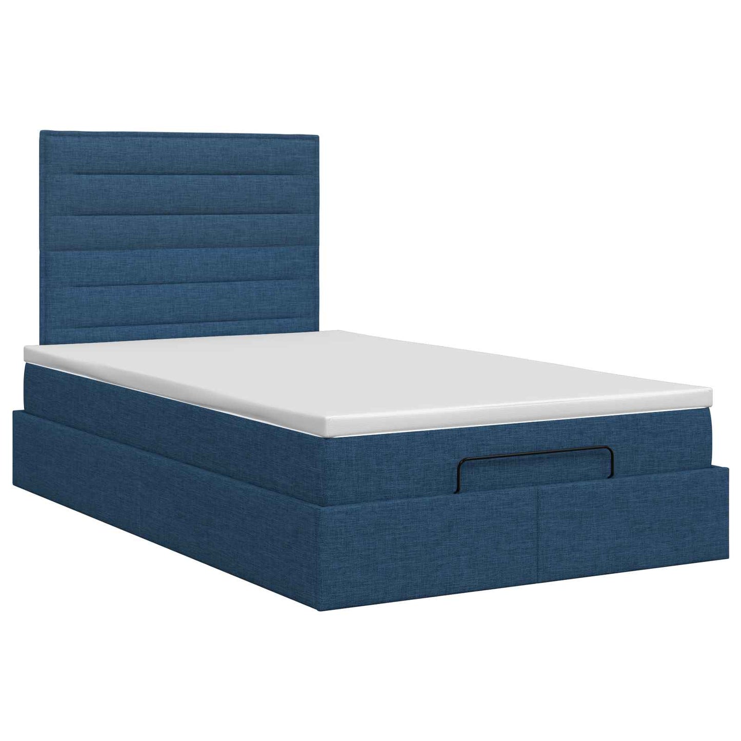 vidaXL Κρεβάτι Ottoman με στρώμα με κεφαλάρι Μπλε 120 x 200 cm Ύφασμα