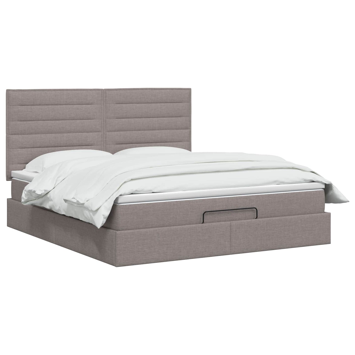 vidaXL Κρεβάτι Ottoman με στρώμα με κεφαλάρι Taupe 140 x 200 cm Ύφασμα