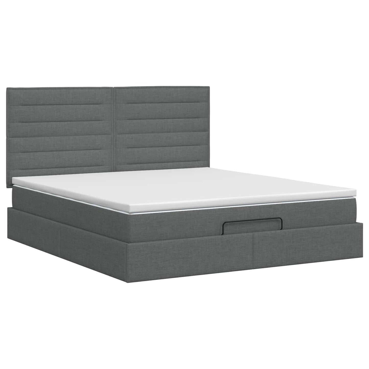 vidaXL Κρεβάτι Ottoman με στρώμα Σκούρο Γκρι 180 x 200 cm Ύφασμα