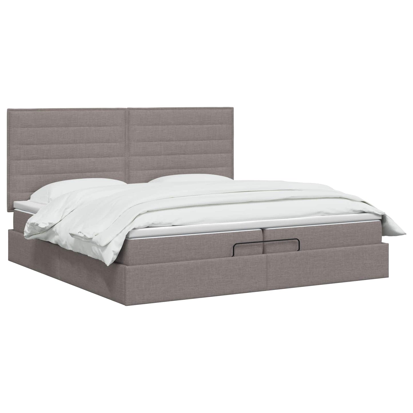 vidaXL Κρεβάτι Ottoman με στρώμα με κεφαλάρι Taupe 200 x 200 cm Ύφασμα