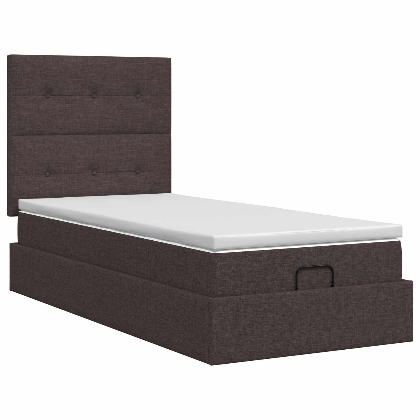 vidaXL Κρεβάτι Ottoman με στρώμα Σκούρο Καφέ 90 x 200 cm Ύφασμα