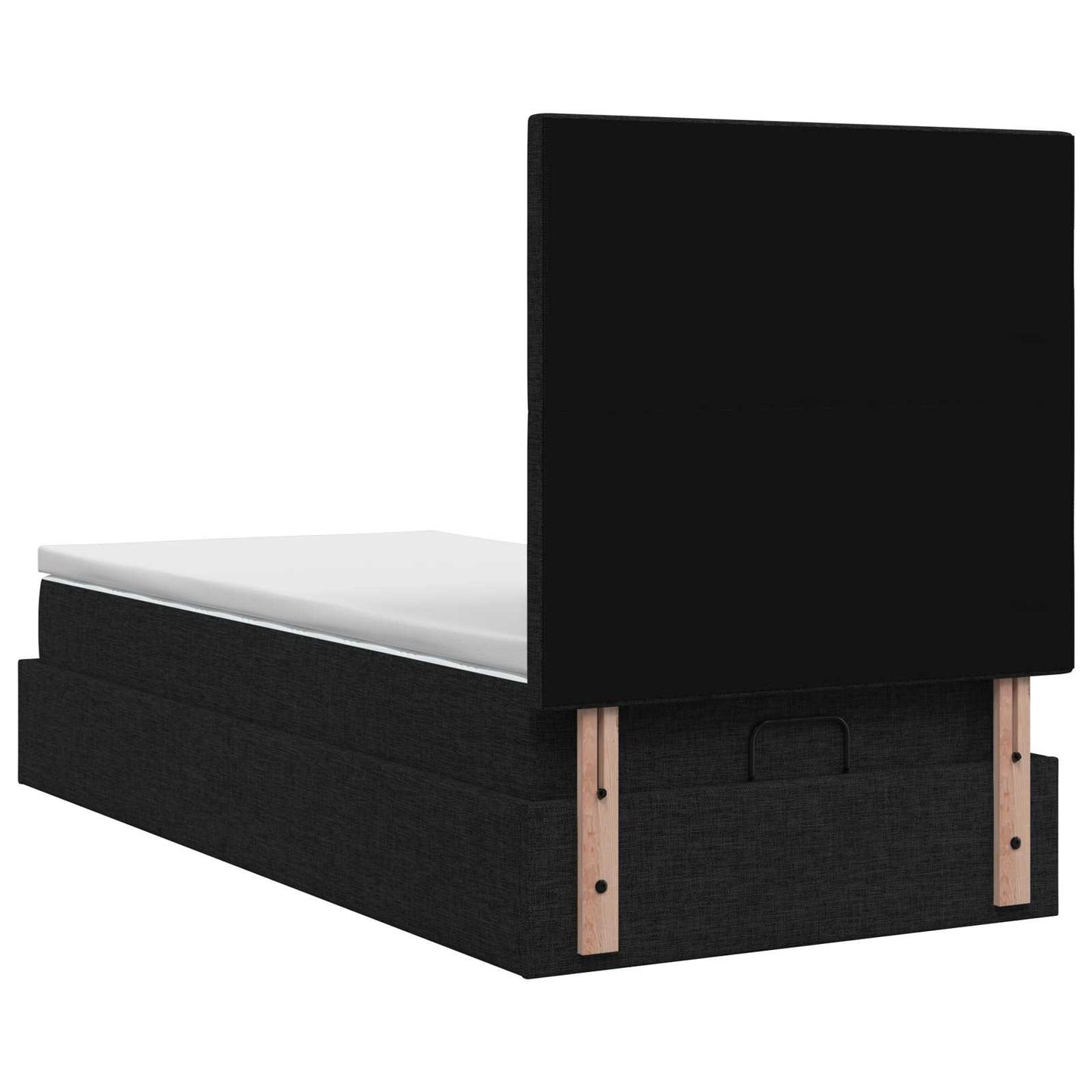 vidaXL Κρεβάτι Ottoman με στρώμα με κεφαλάρι Μαύρο 100 x 200 cm Ύφασμα