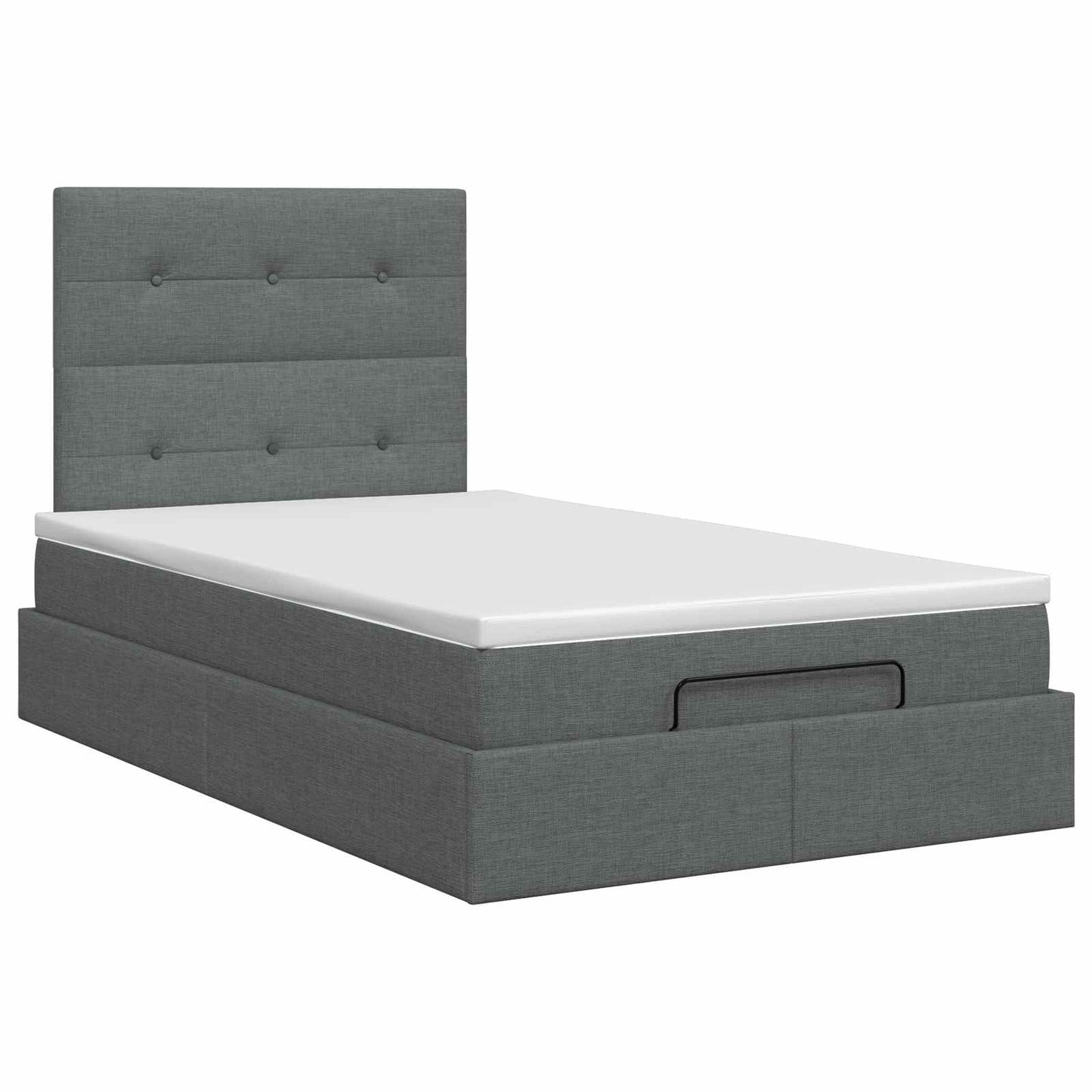 vidaXL Κρεβάτι Ottoman με στρώμα Σκούρο Γκρι 120 x 190 cm Ύφασμα