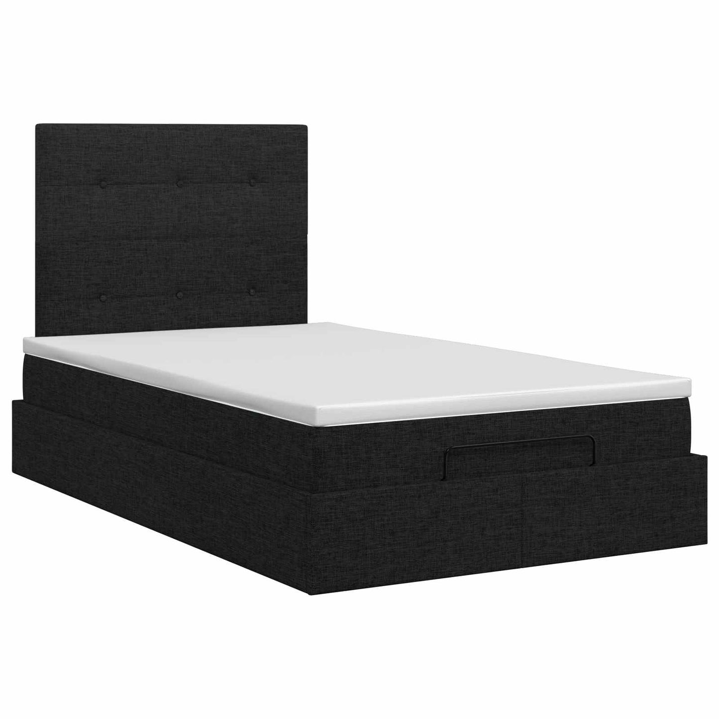 vidaXL Κρεβάτι Ottoman με στρώμα με κεφαλάρι Μαύρο 120 x 190 cm Ύφασμα
