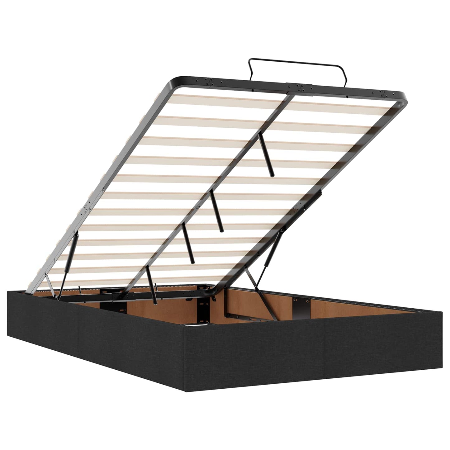 vidaXL Κρεβάτι Ottoman με στρώμα με κεφαλάρι Μαύρο 120 x 190 cm Ύφασμα