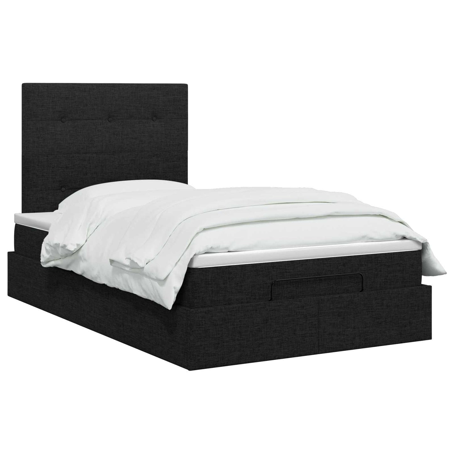 vidaXL Κρεβάτι Ottoman με στρώμα με κεφαλάρι Μαύρο 120 x 190 cm Ύφασμα