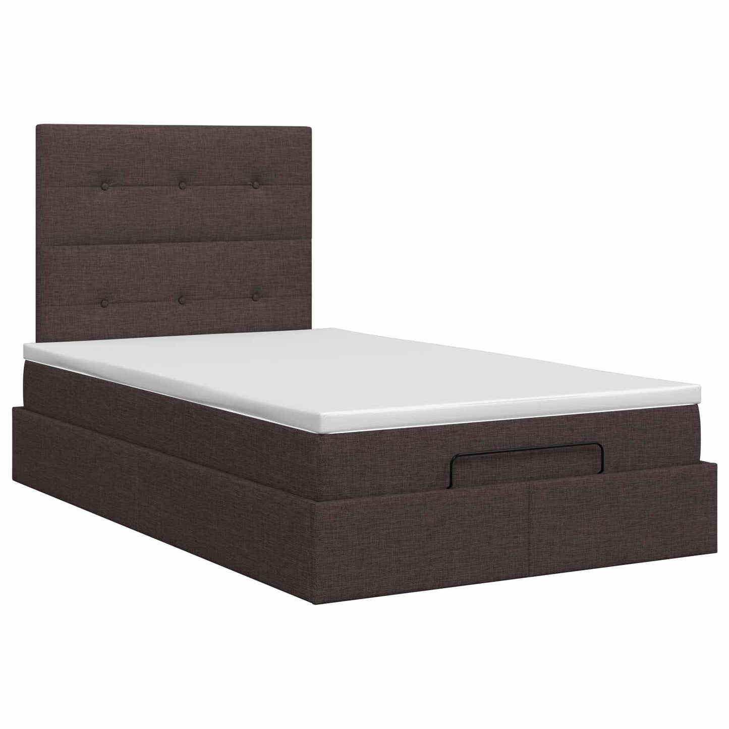 vidaXL Κρεβάτι Ottoman με στρώμα Σκούρο Καφέ 120 x 190 cm Ύφασμα