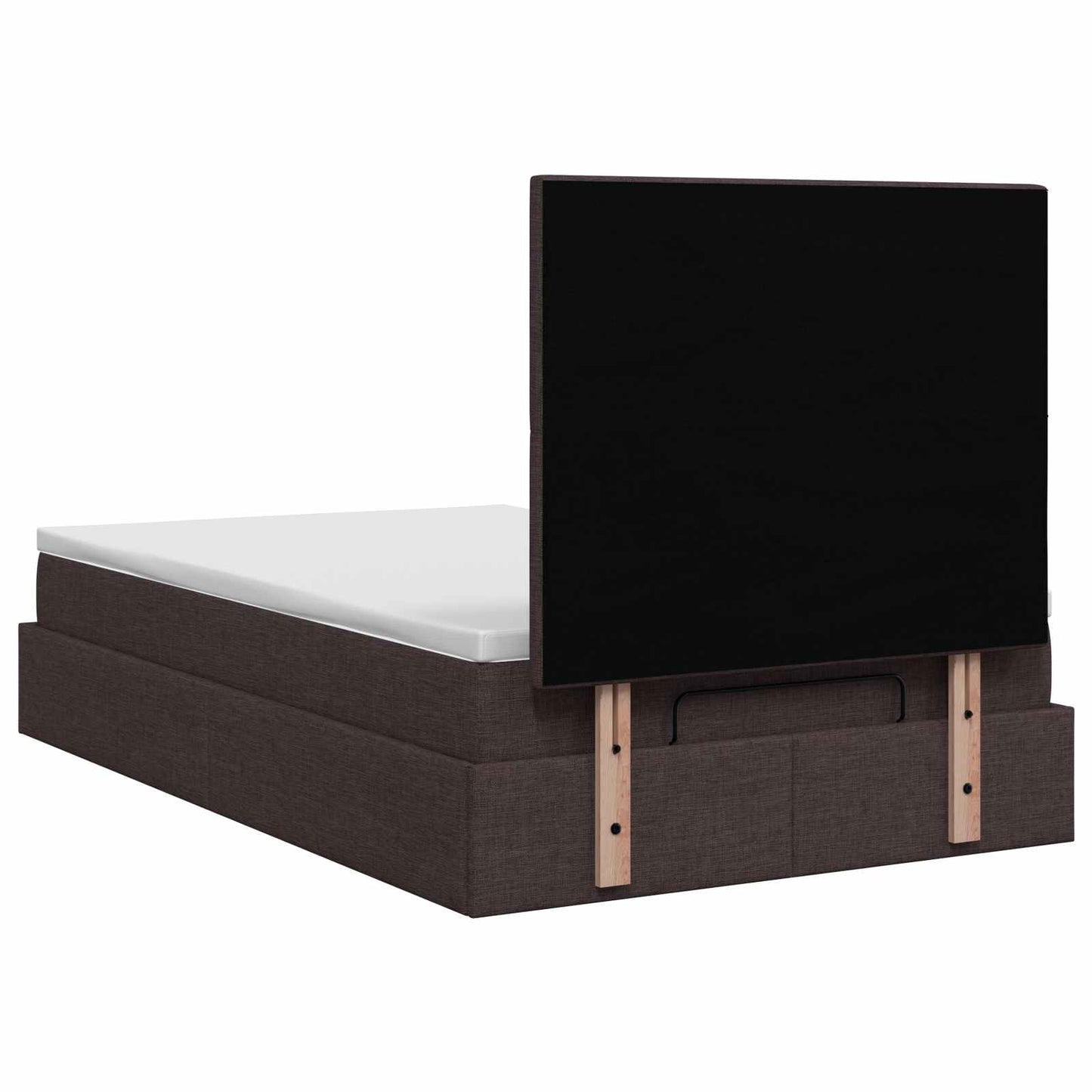 vidaXL Κρεβάτι Ottoman με στρώμα Σκούρο Καφέ 120 x 190 cm Ύφασμα