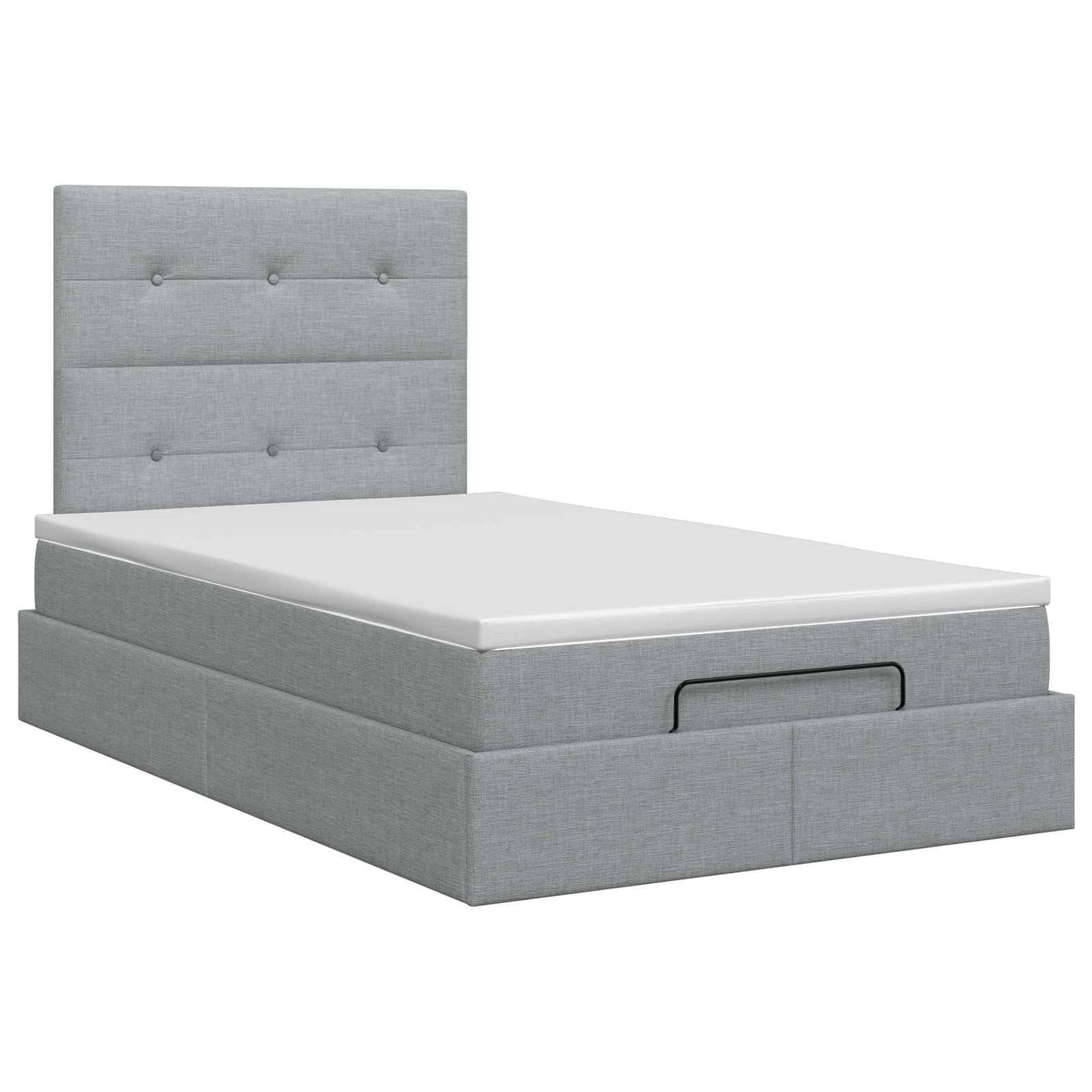 vidaXL Κρεβάτι Ottoman με στρώμα Ανοιχτό γκρι 120 x 200 cm Ύφασμα