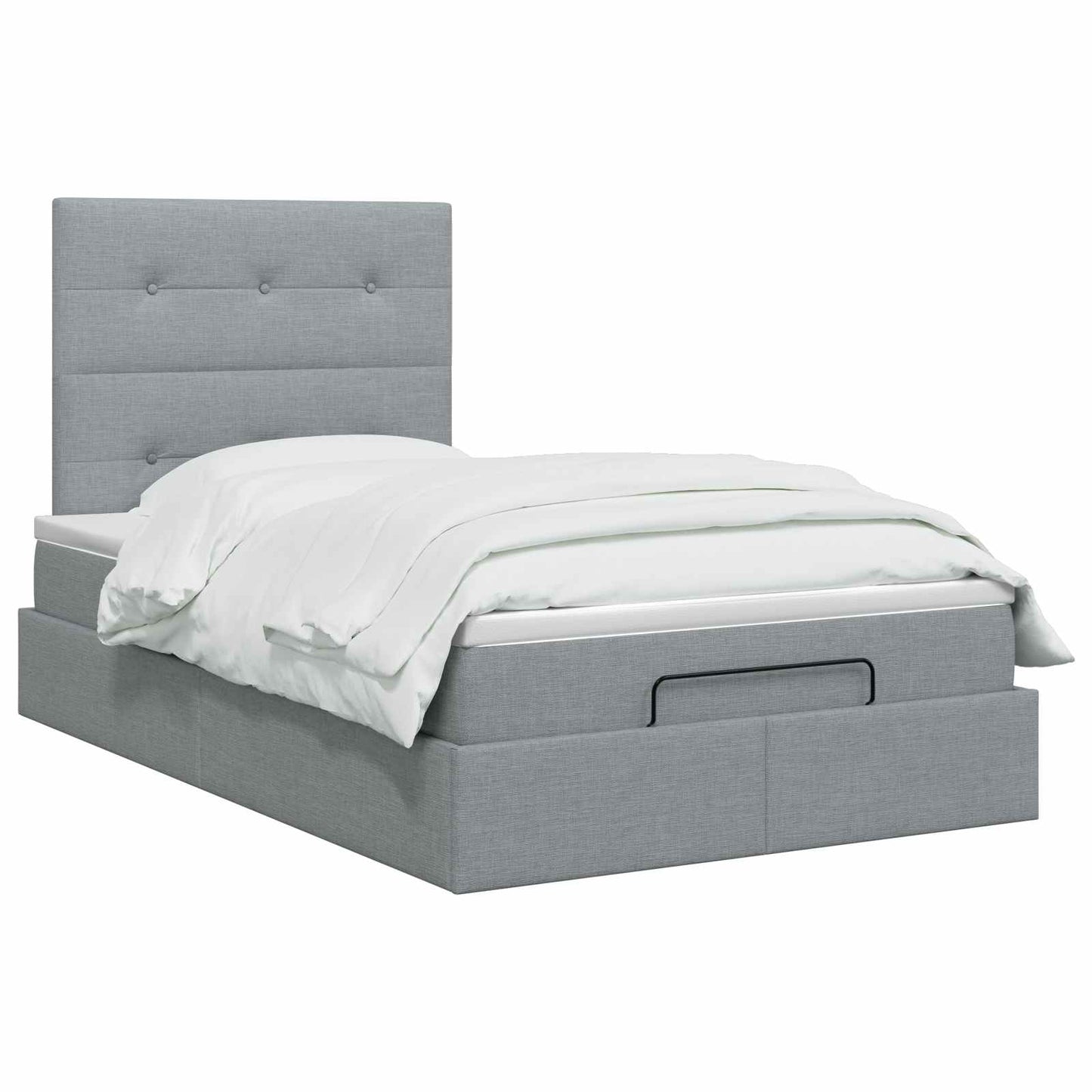 vidaXL Κρεβάτι Ottoman με στρώμα Ανοιχτό γκρι 120 x 200 cm Ύφασμα