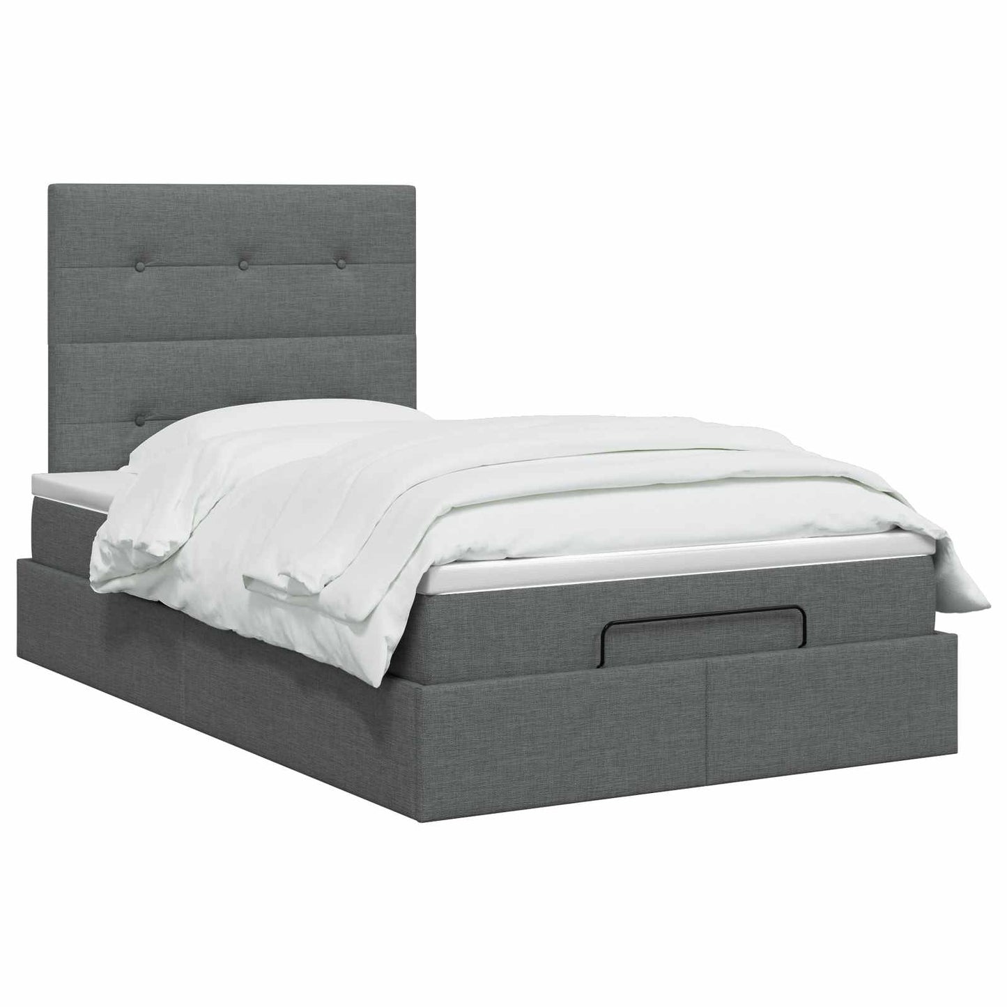 vidaXL Κρεβάτι Ottoman με στρώμα Σκούρο Γκρι 120 x 200 cm Ύφασμα