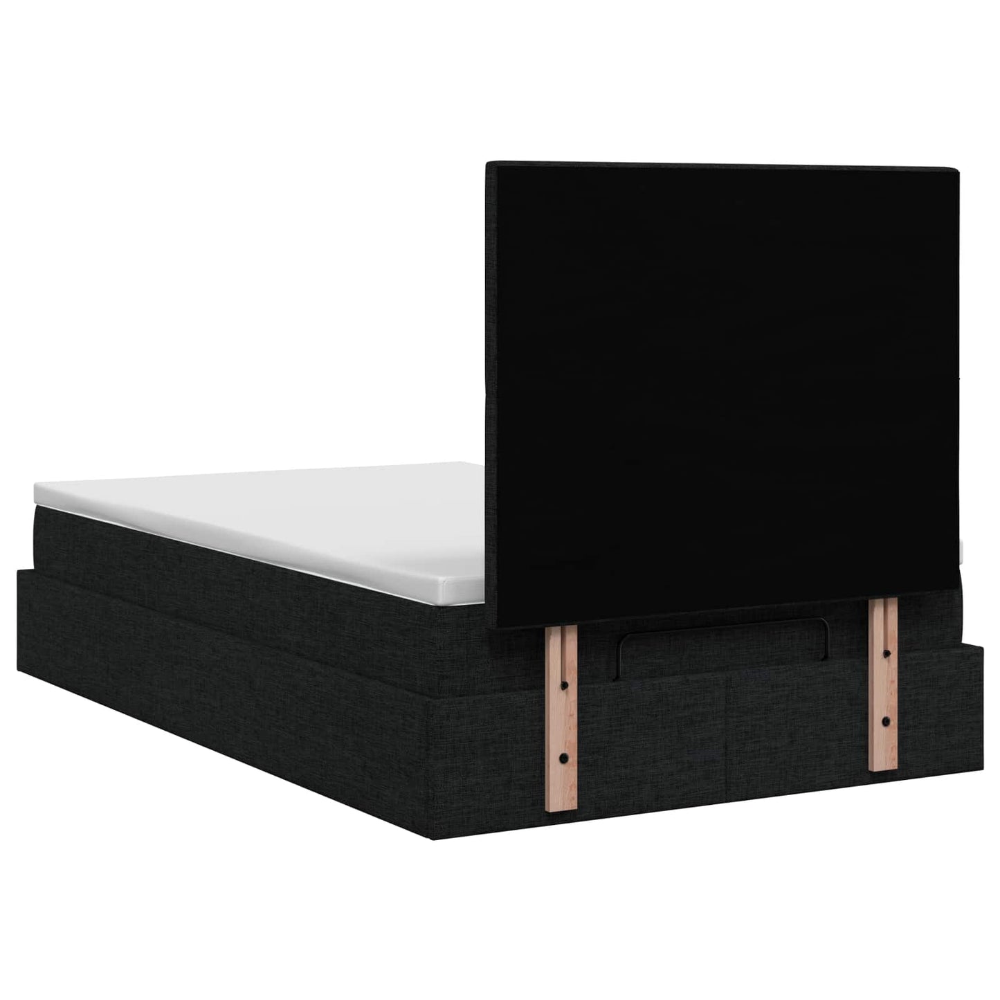 vidaXL Κρεβάτι Ottoman με στρώμα με κεφαλάρι Μαύρο 120 x 200 cm Ύφασμα
