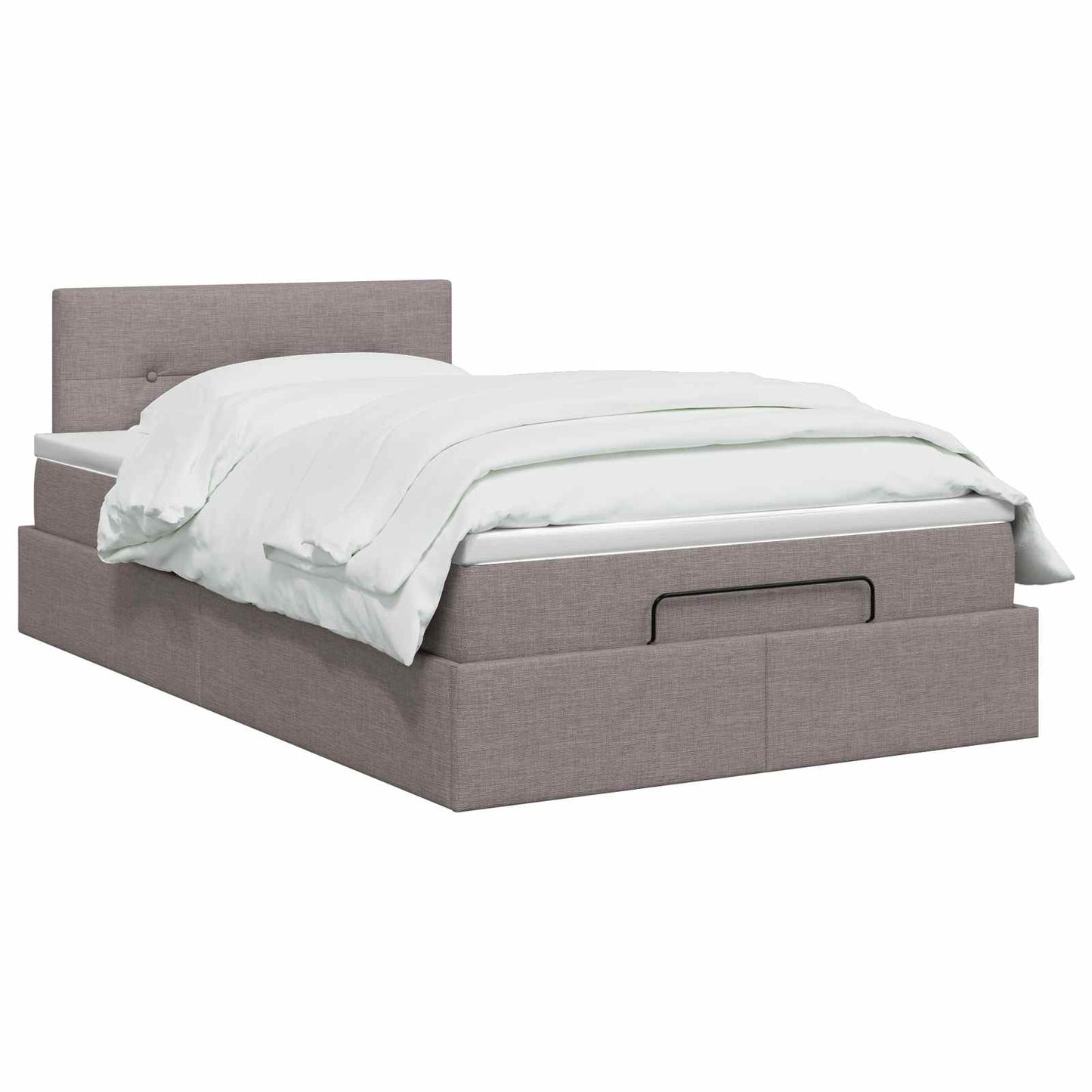 vidaXL Κρεβάτι Ottoman με στρώμα με κεφαλάρι Taupe 120 x 200 cm Ύφασμα