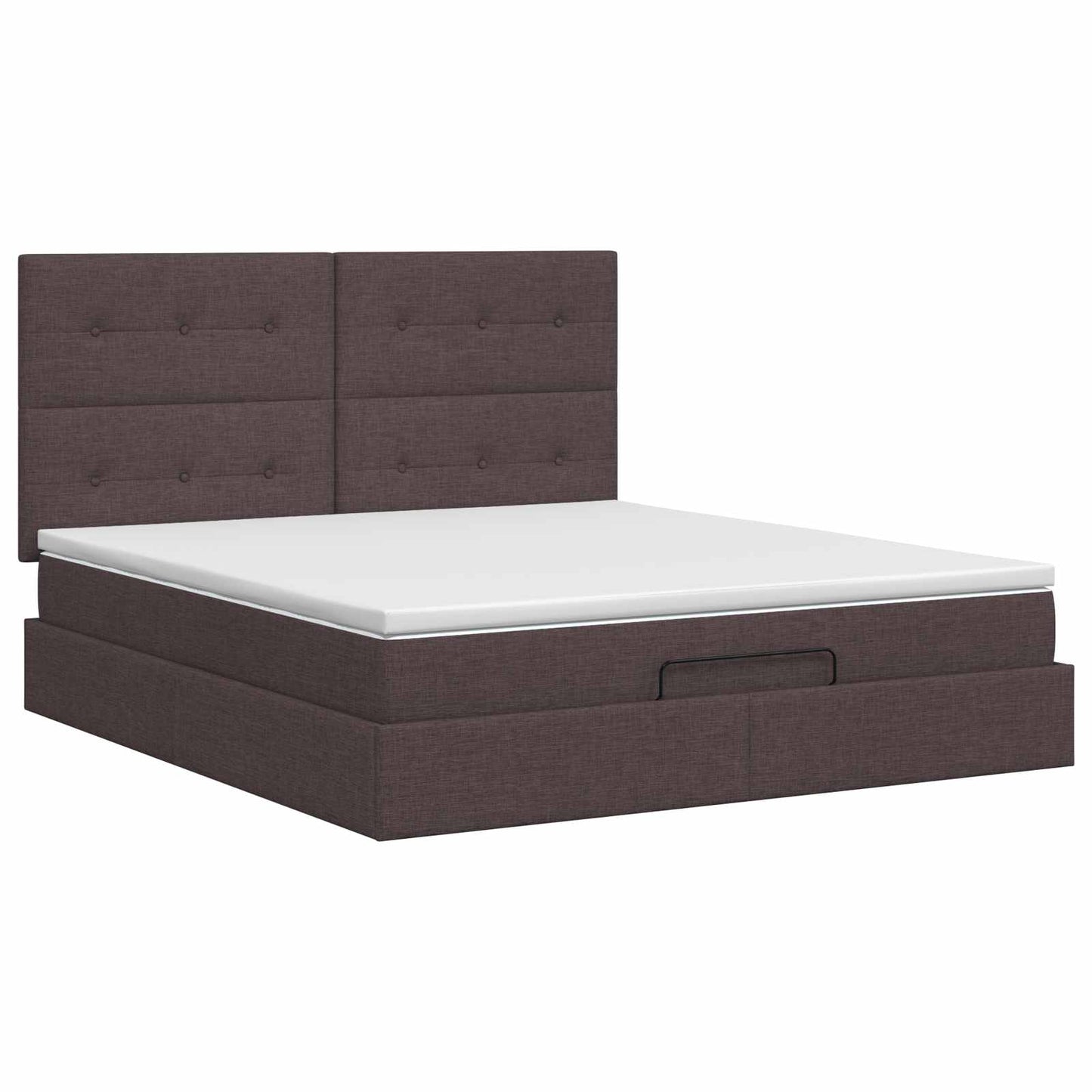 vidaXL Κρεβάτι Ottoman με στρώμα Σκούρο Καφέ 140 x 200 cm Ύφασμα