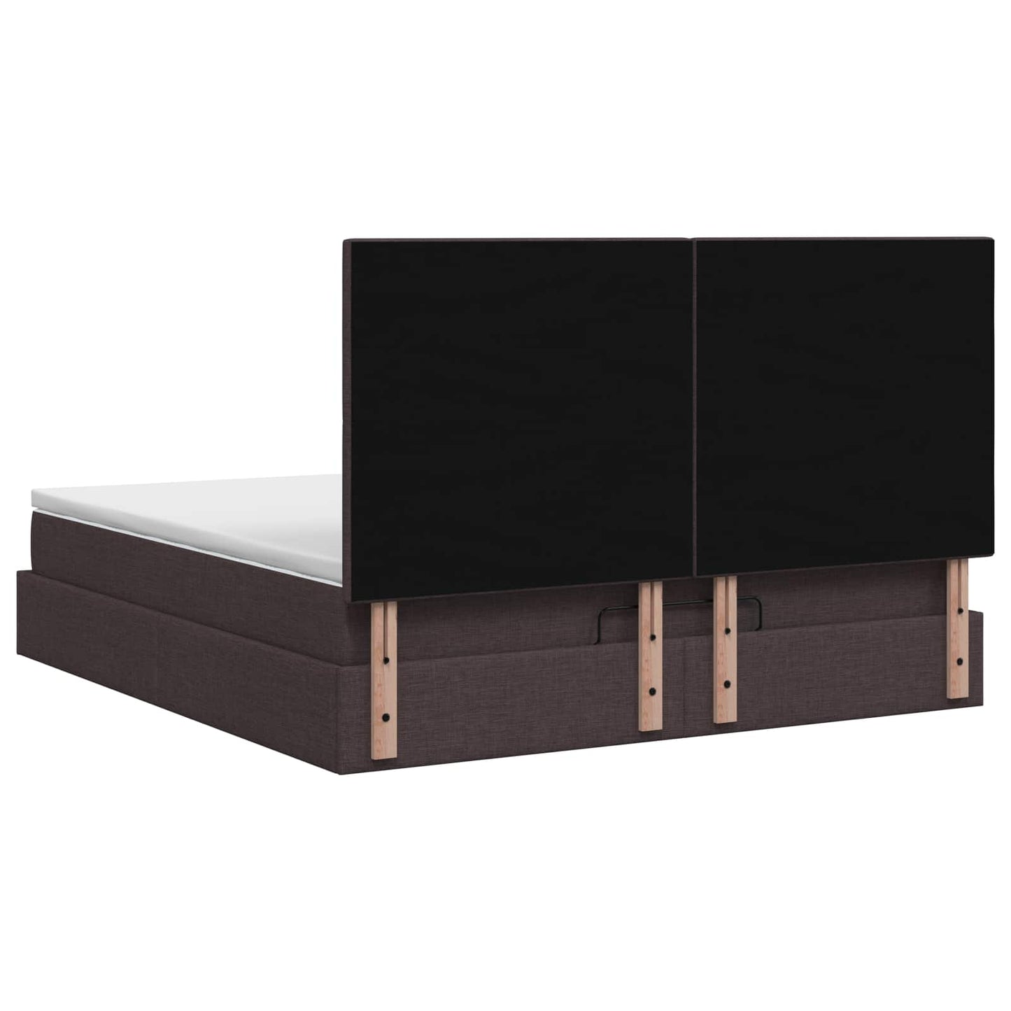 vidaXL Κρεβάτι Ottoman με στρώμα Σκούρο Καφέ 140 x 200 cm Ύφασμα