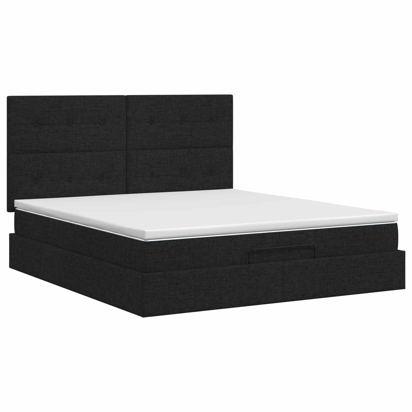 vidaXL Κρεβάτι Ottoman με στρώμα με κεφαλάρι Μαύρο 160 x 200 cm Ύφασμα