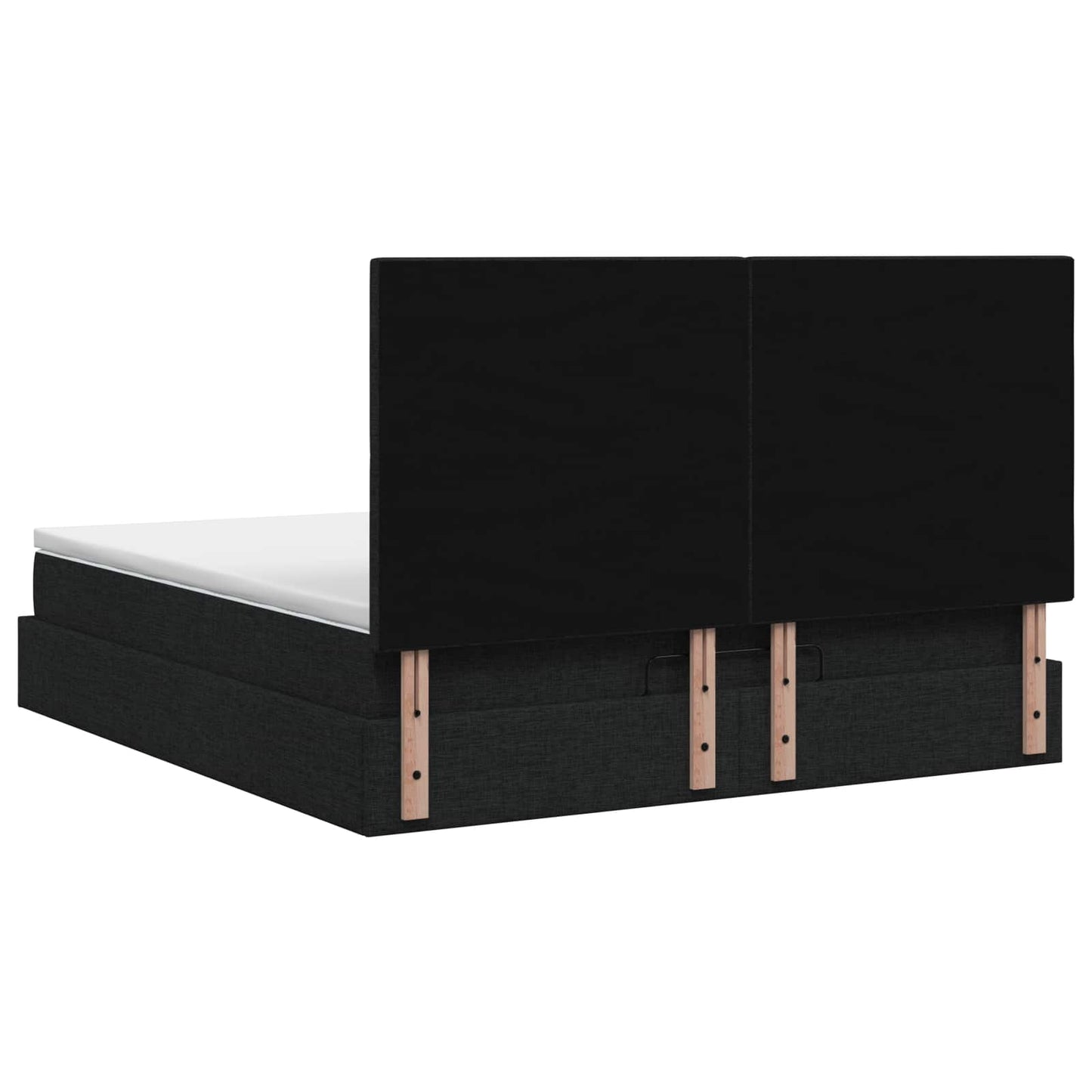 vidaXL Κρεβάτι Ottoman με στρώμα με κεφαλάρι Μαύρο 160 x 200 cm Ύφασμα