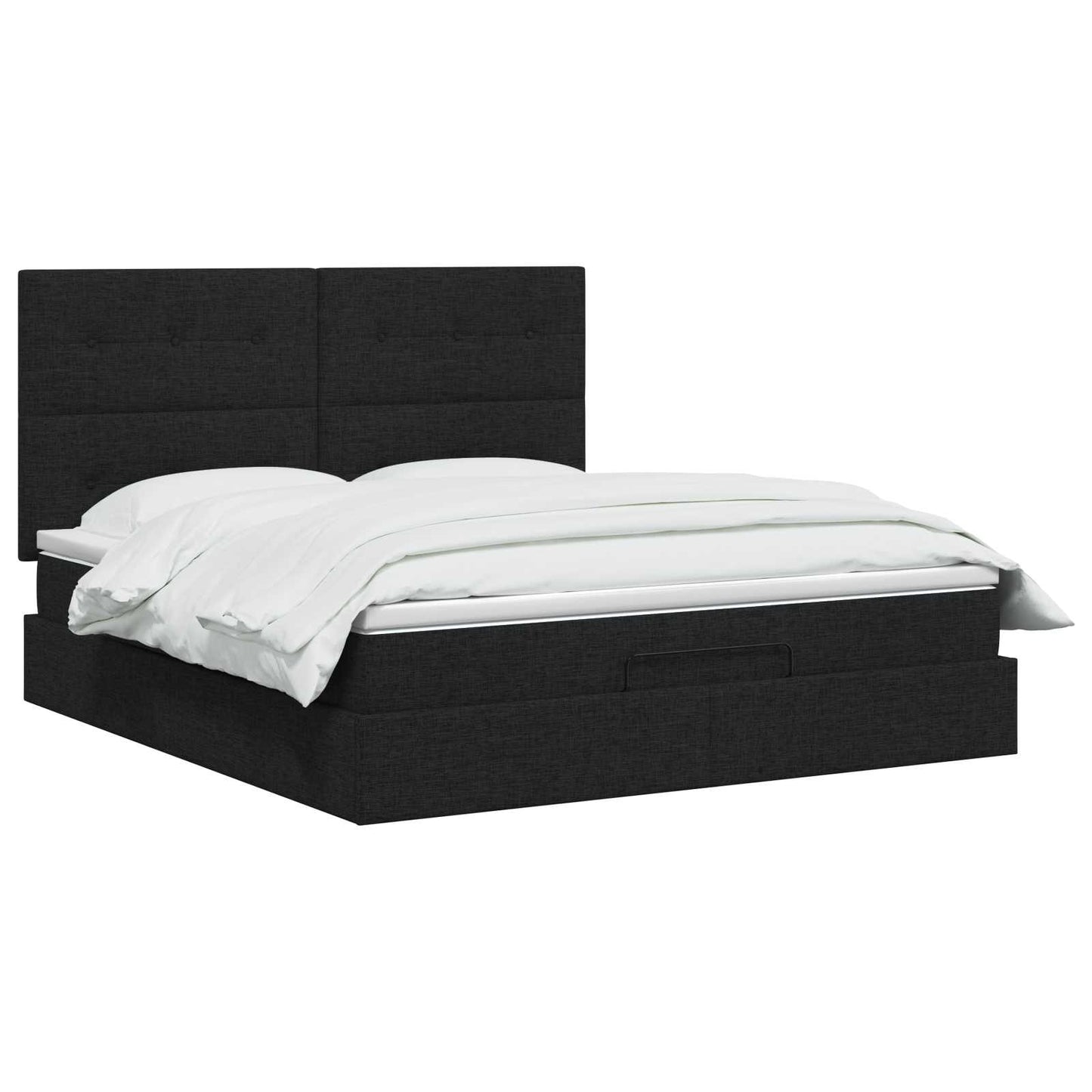 vidaXL Κρεβάτι Ottoman με στρώμα με κεφαλάρι Μαύρο 180 x 200 cm Ύφασμα
