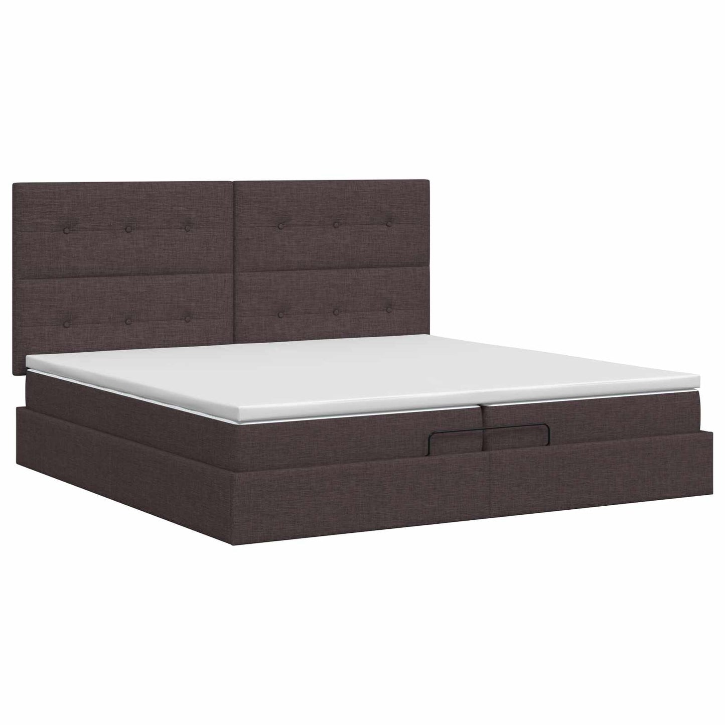 vidaXL Κρεβάτι Ottoman με στρώμα Σκούρο Καφέ 200 x 200 cm Ύφασμα