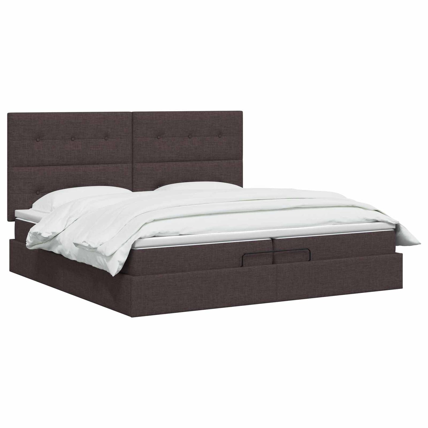 vidaXL Κρεβάτι Ottoman με στρώμα Σκούρο Καφέ 200 x 200 cm Ύφασμα