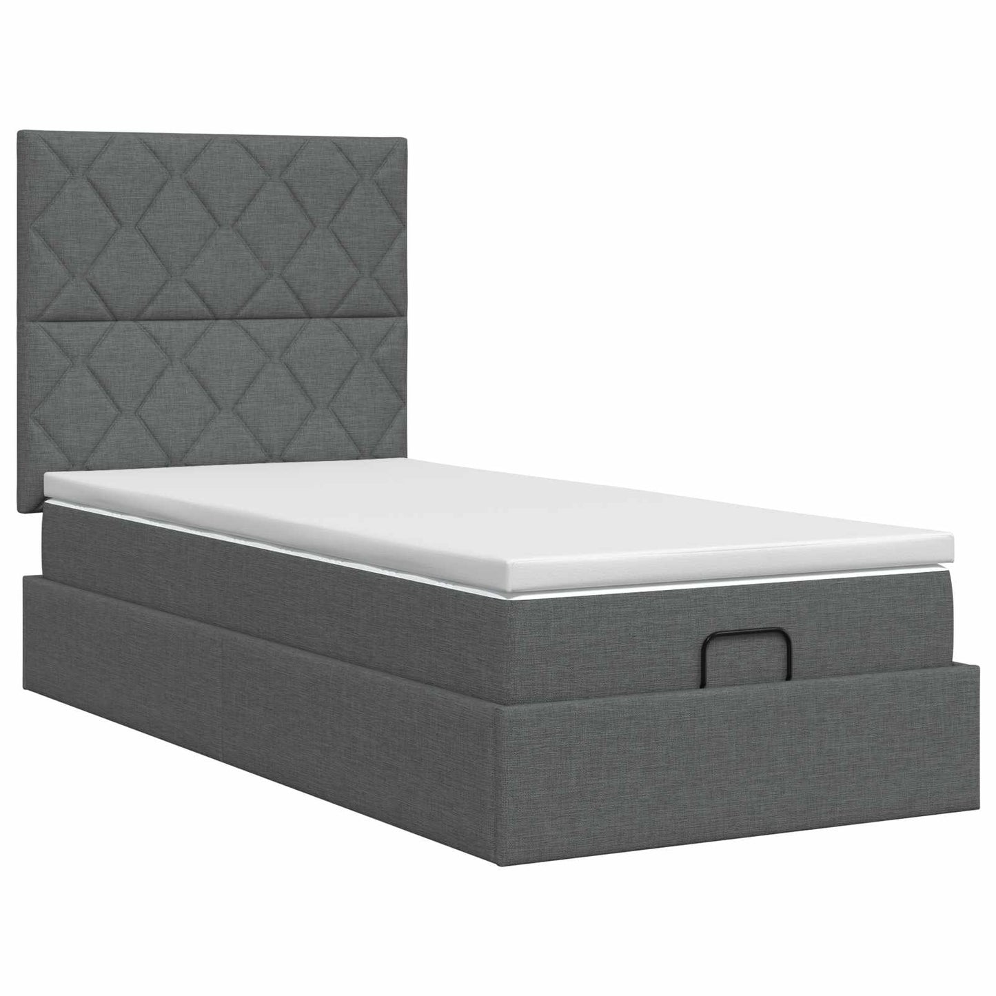 vidaXL Κρεβάτι Ottoman με στρώμα Σκούρο Γκρι 80 x 200 cm Ύφασμα