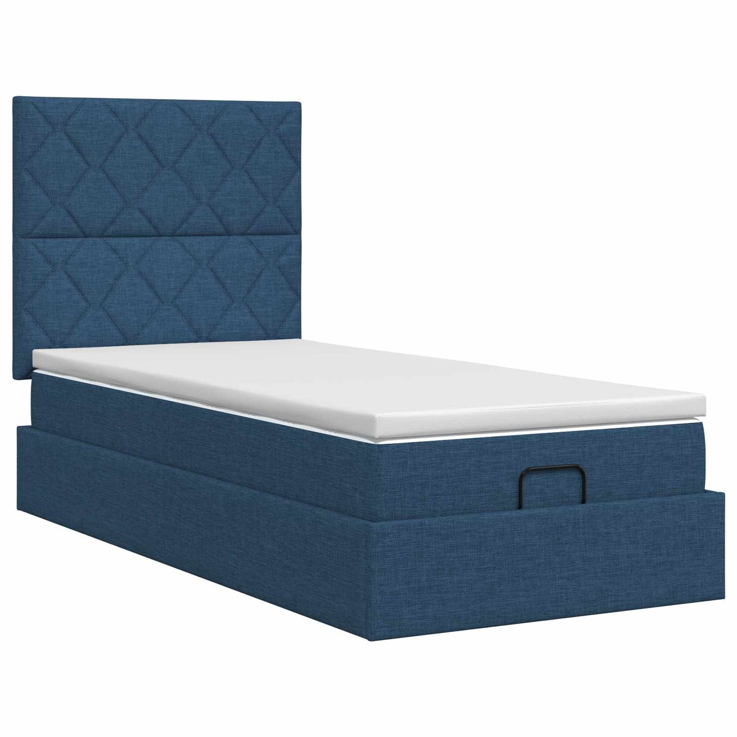 vidaXL Κρεβάτι Ottoman με στρώμα με κεφαλάρι Μπλε 90 x 200 cm Ύφασμα