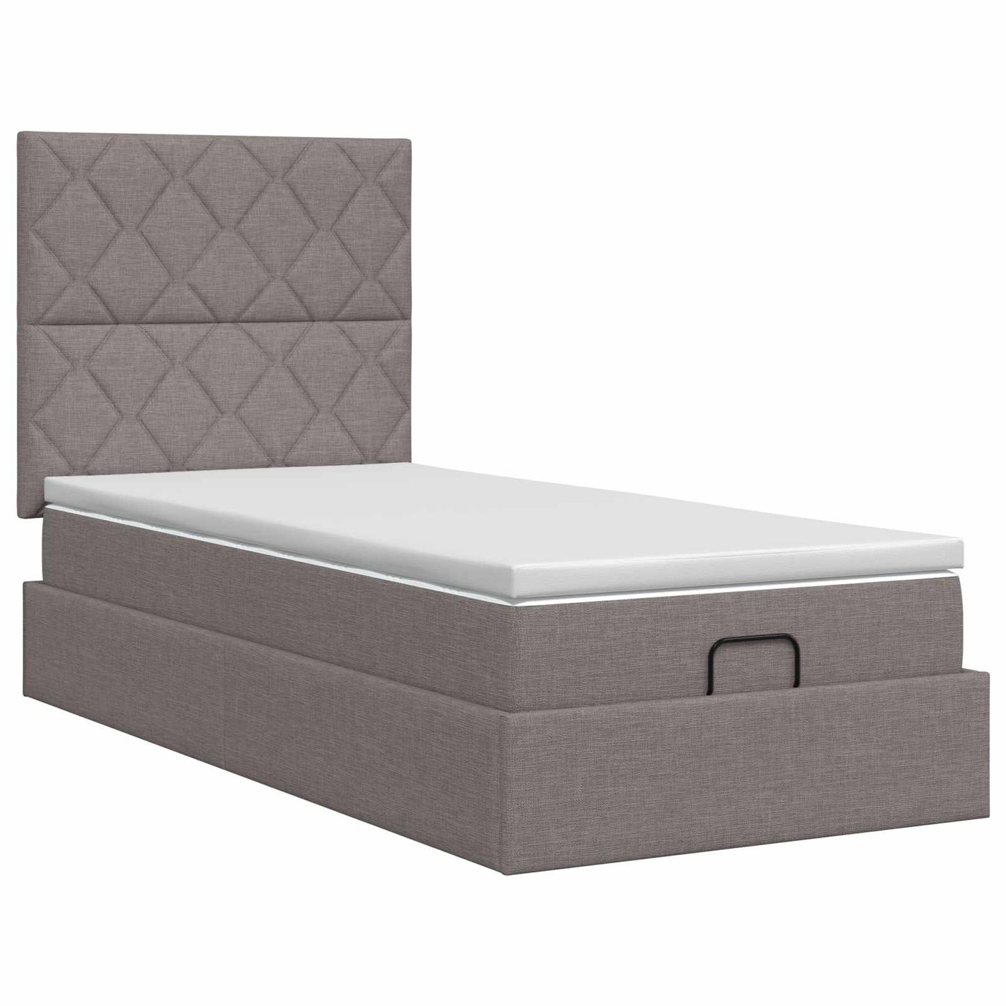 vidaXL Κρεβάτι Ottoman με στρώμα με κεφαλάρι Taupe 100 x 200 cm Ύφασμα